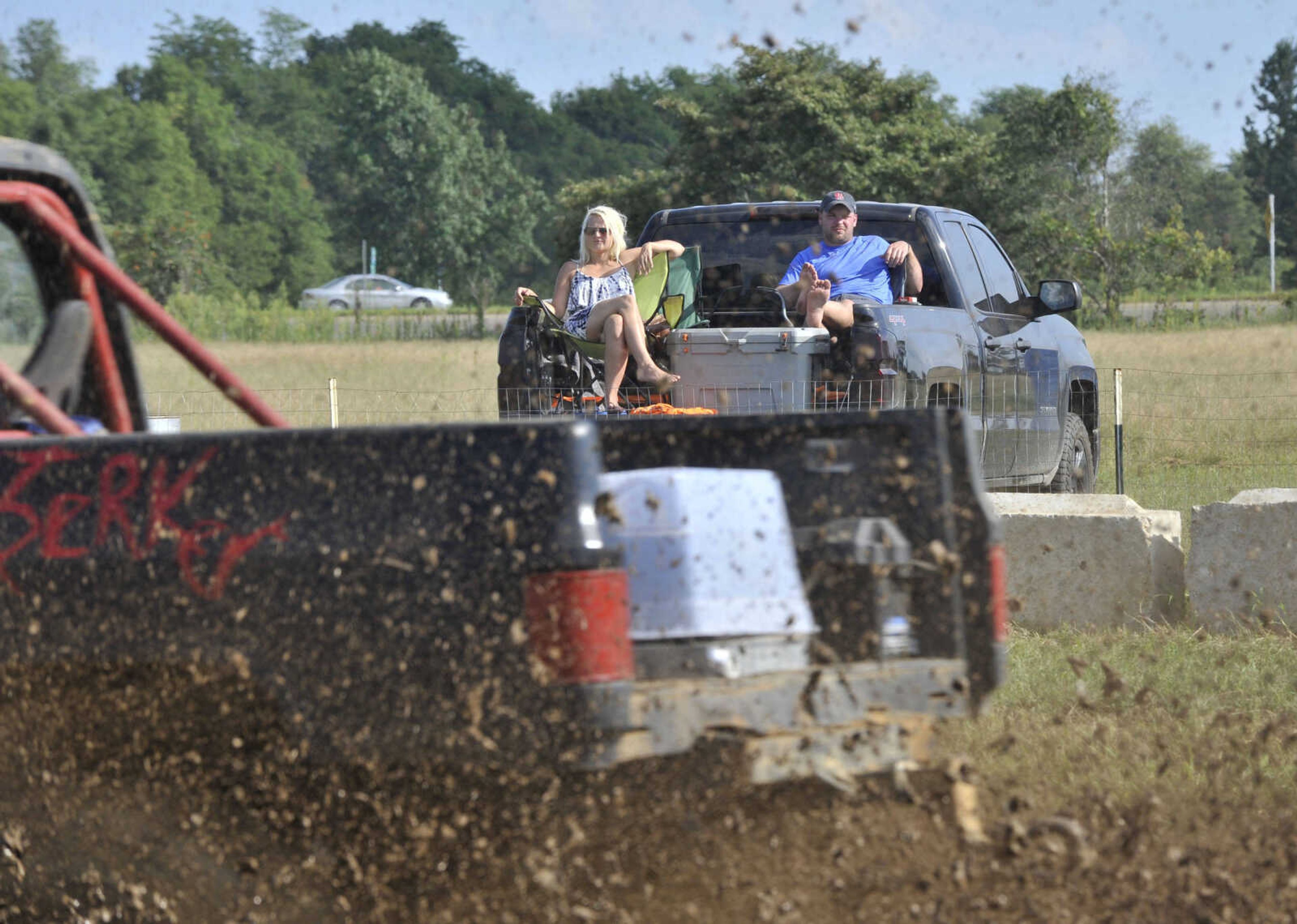 FRED LYNCH ~ flynch@semissourian.com
Spectators watch a mud-bog race Saturday, Aug. 19, 2017 at Missouri Dirt Motorsports in Sikeston, Missouri.