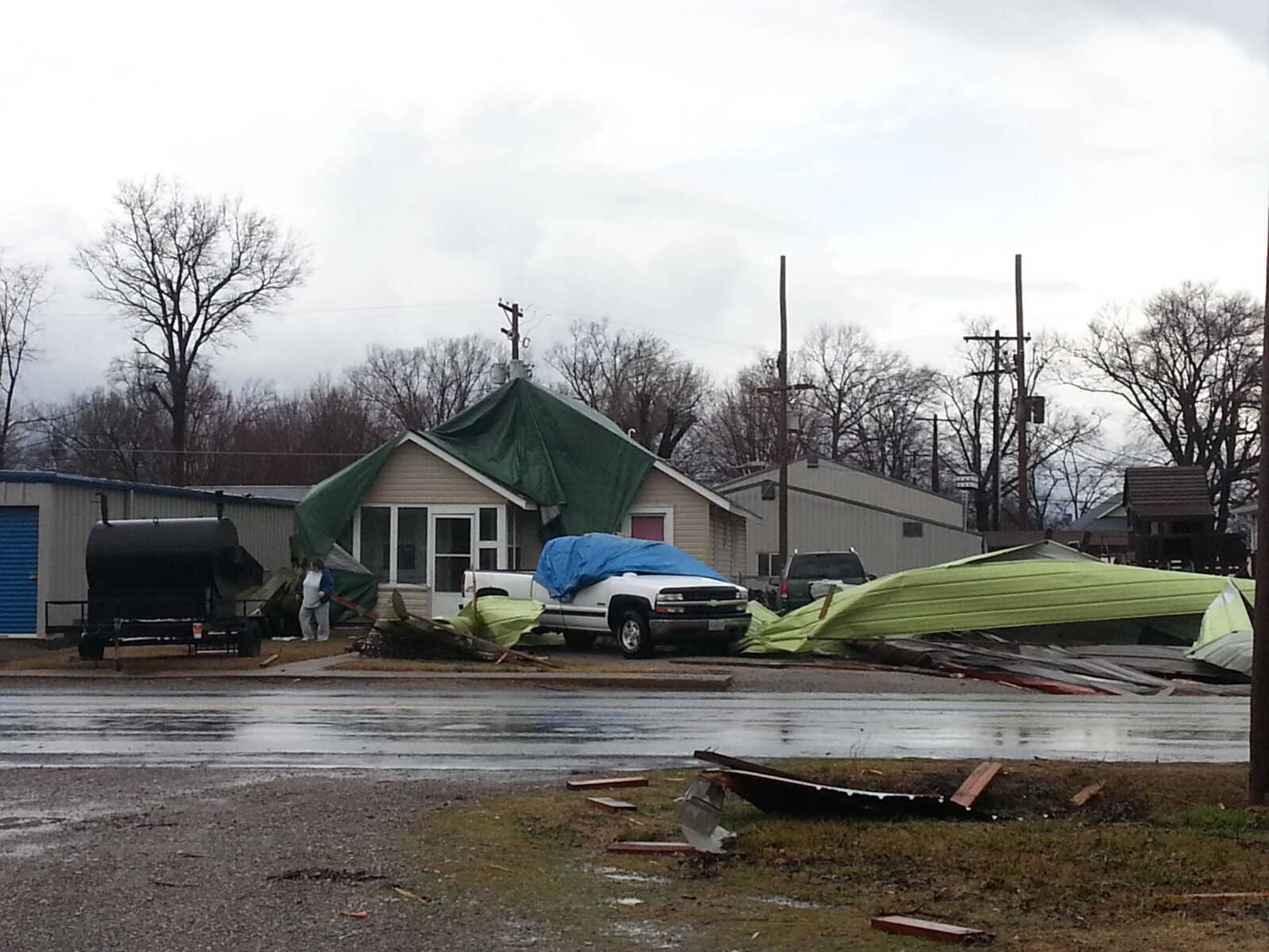 Damage from storms that hit Delta on Tuesday night is shown Wednesday. (Laura Simon)