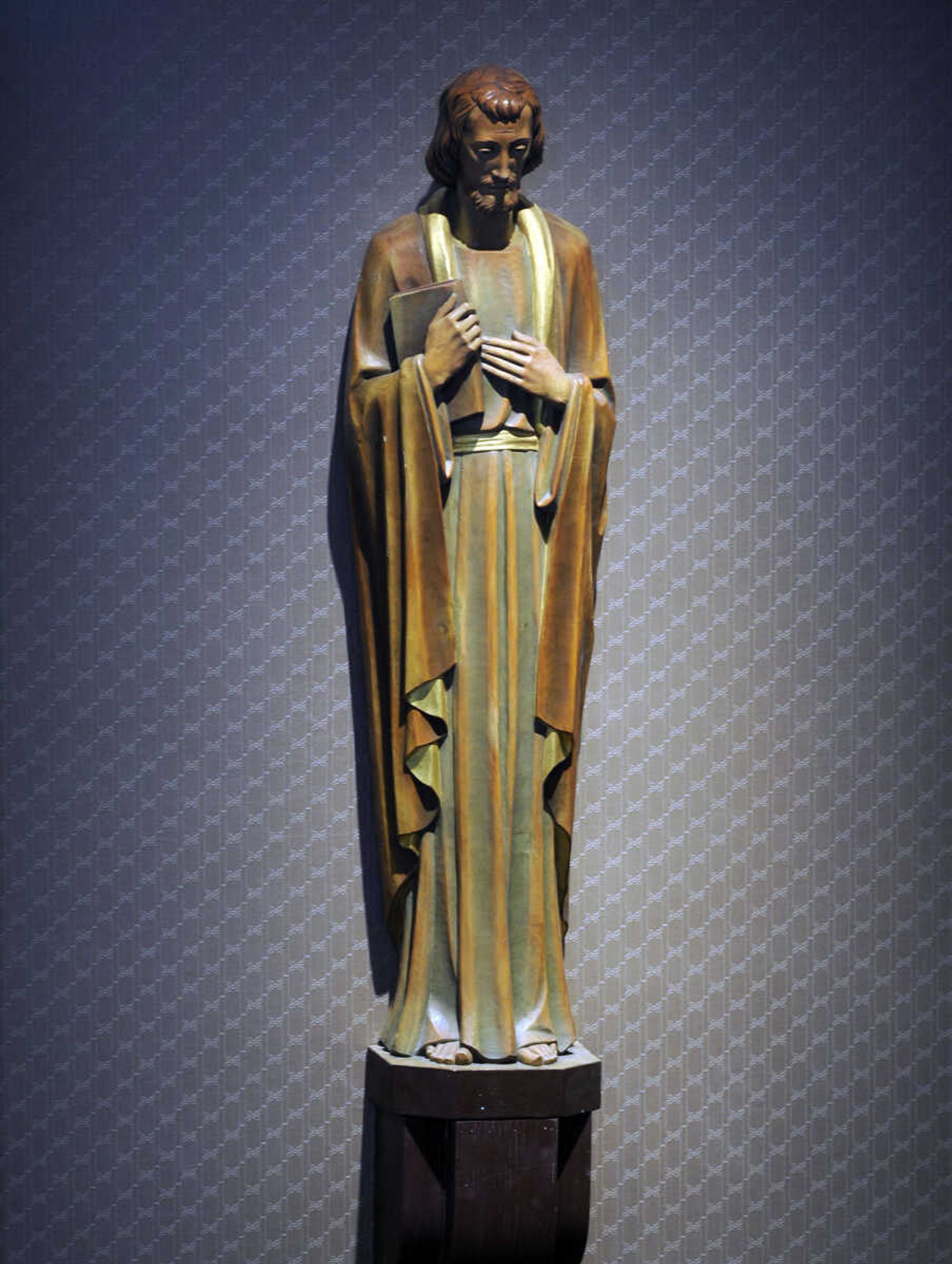 The statue of St. Joseph was cleaned during renovation of St. Mary Cathedral.