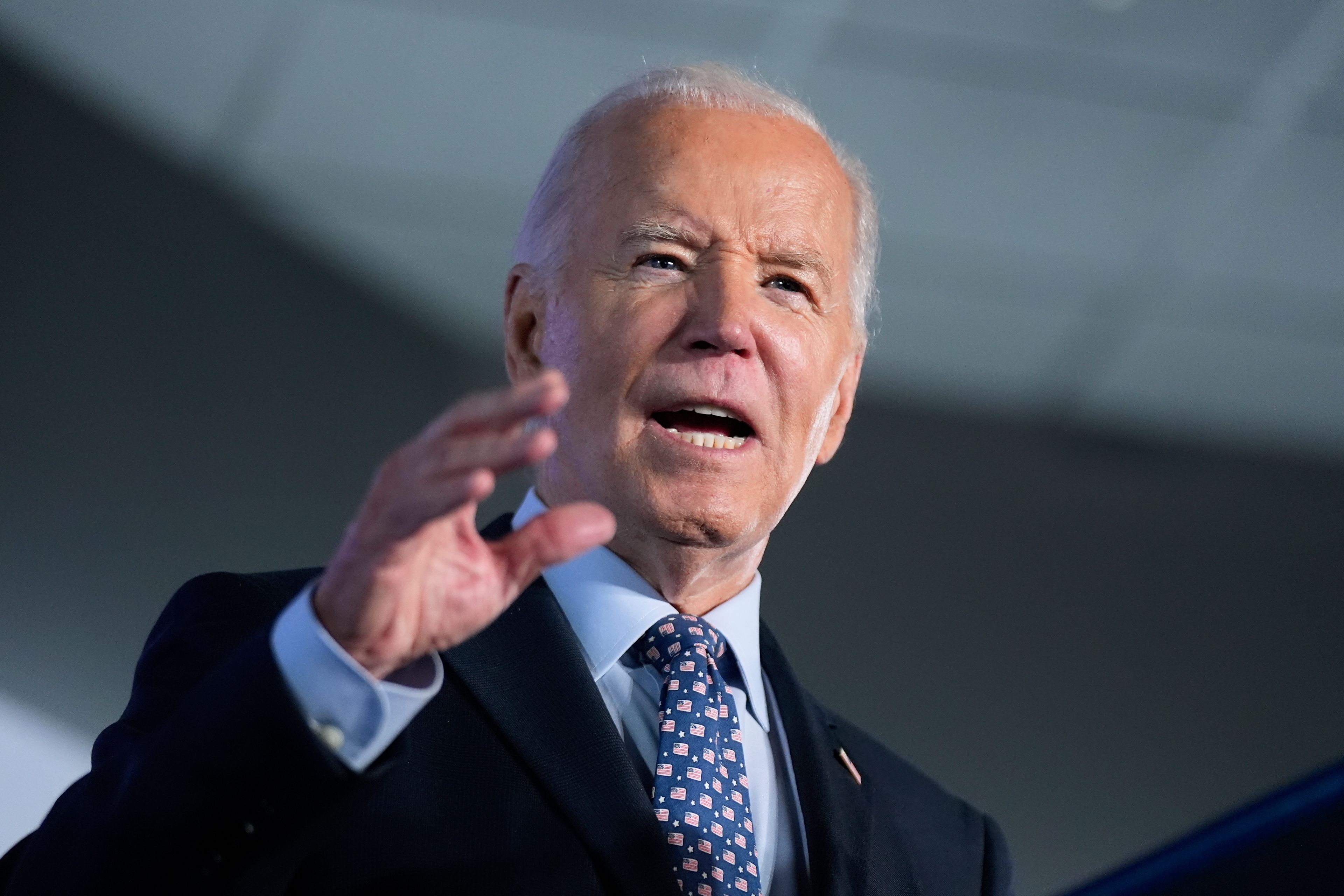 President Joe Biden speaks to union laborers about his administration's support for unions in Philadelphia, Friday, Nov. 1, 2024. (AP Photo/Manuel Balce Ceneta)