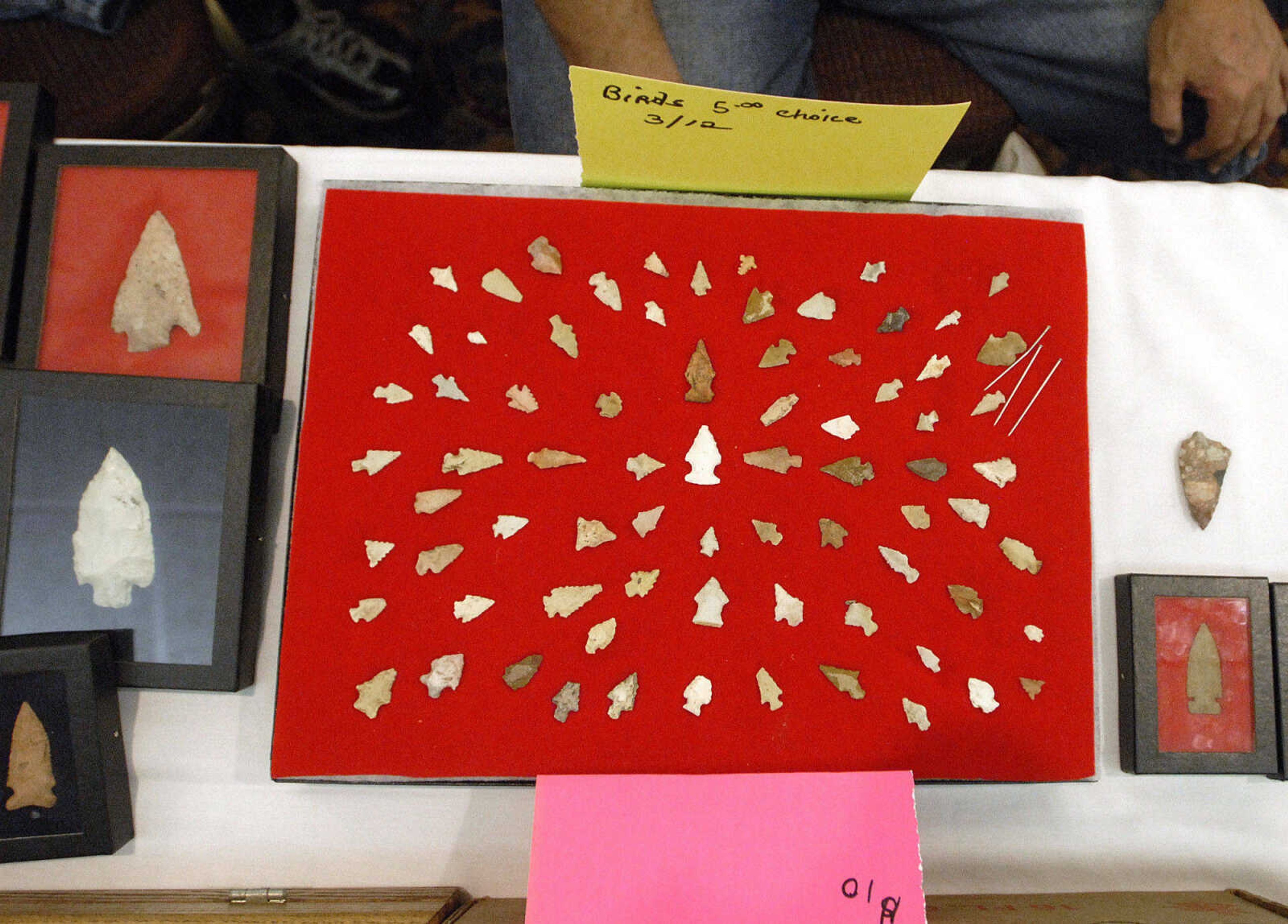 LAURA SIMON ~ lsimon@semissourian.com
Bird points for sale Sunday, June 26, 2011 during the Bootheel Archeological Society exhibition at Drury Lodge in Cape Girardeau.