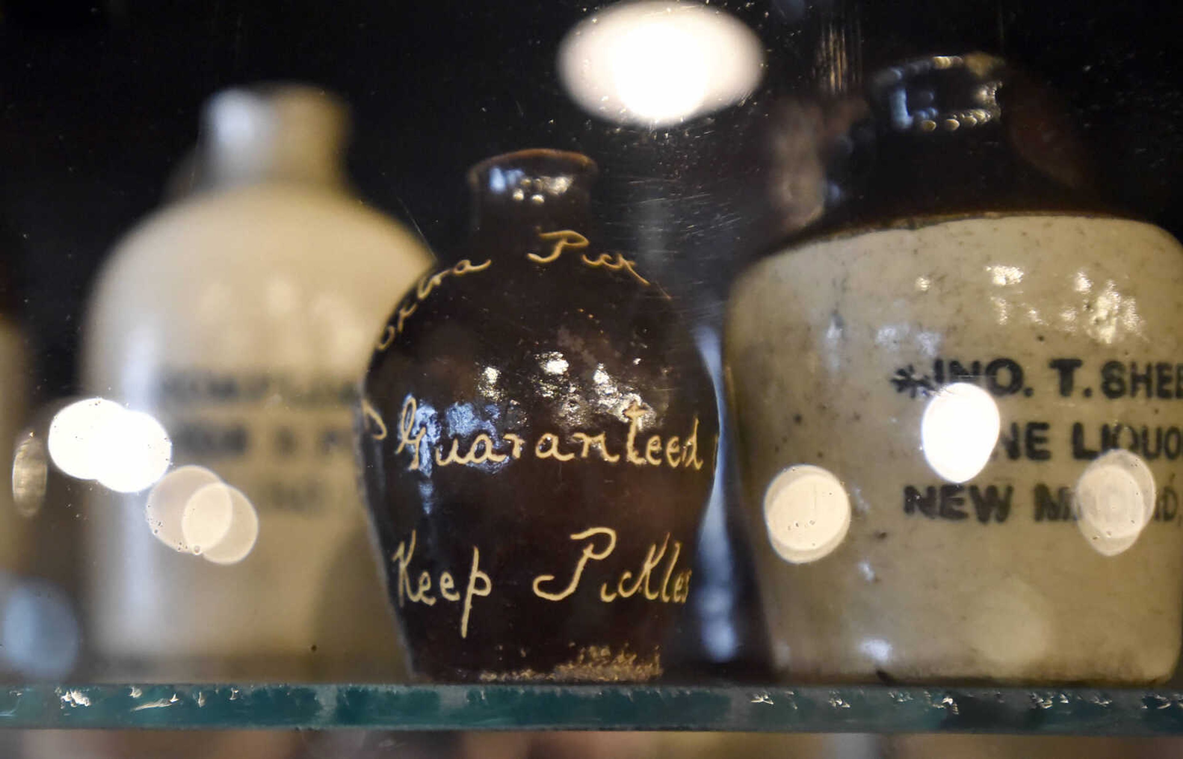 Miniature jugs are seen at the Fat Chance General Store in Cape Girardeau County.