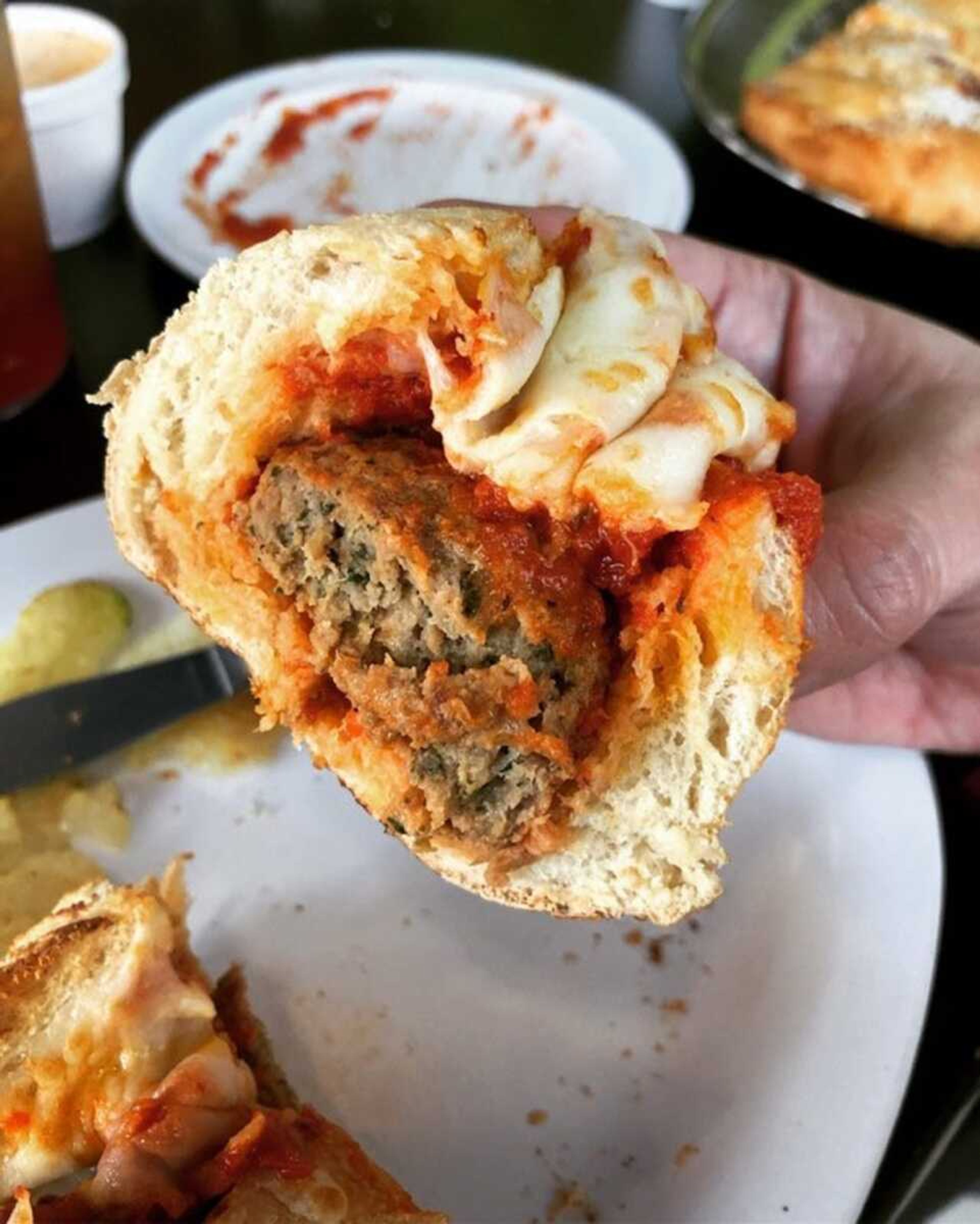 The lunch meatball sub at Mario and Angela's Italian Cucina.