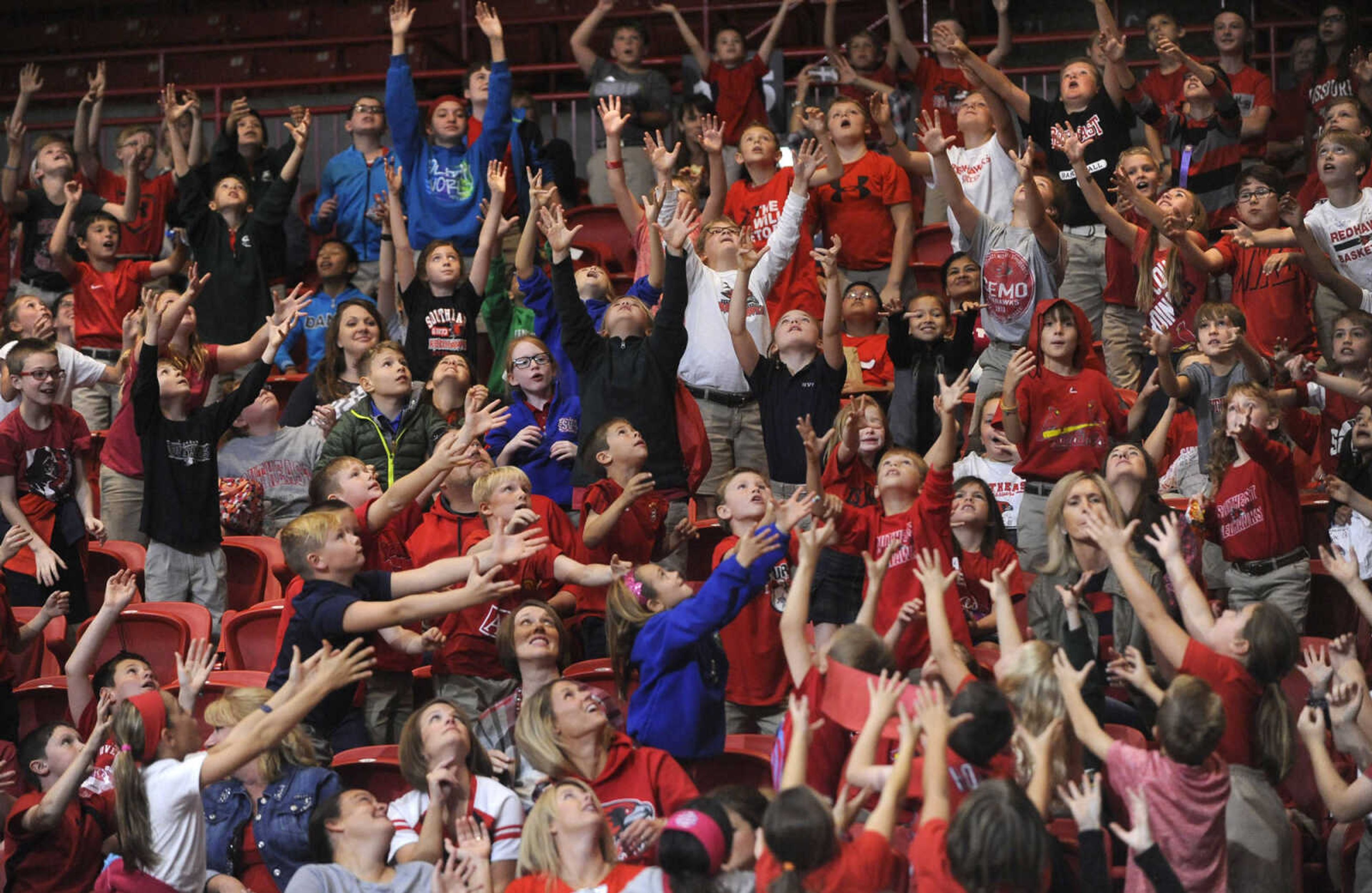 FRED LYNCH ~ flynch@semissourian.com
Students from area schools attend the Classroom on the Court at the Southeast Missouri State-Western Illinois women's basketball game Wednesday, Nov. 16, 2016 at the Show Me Center.