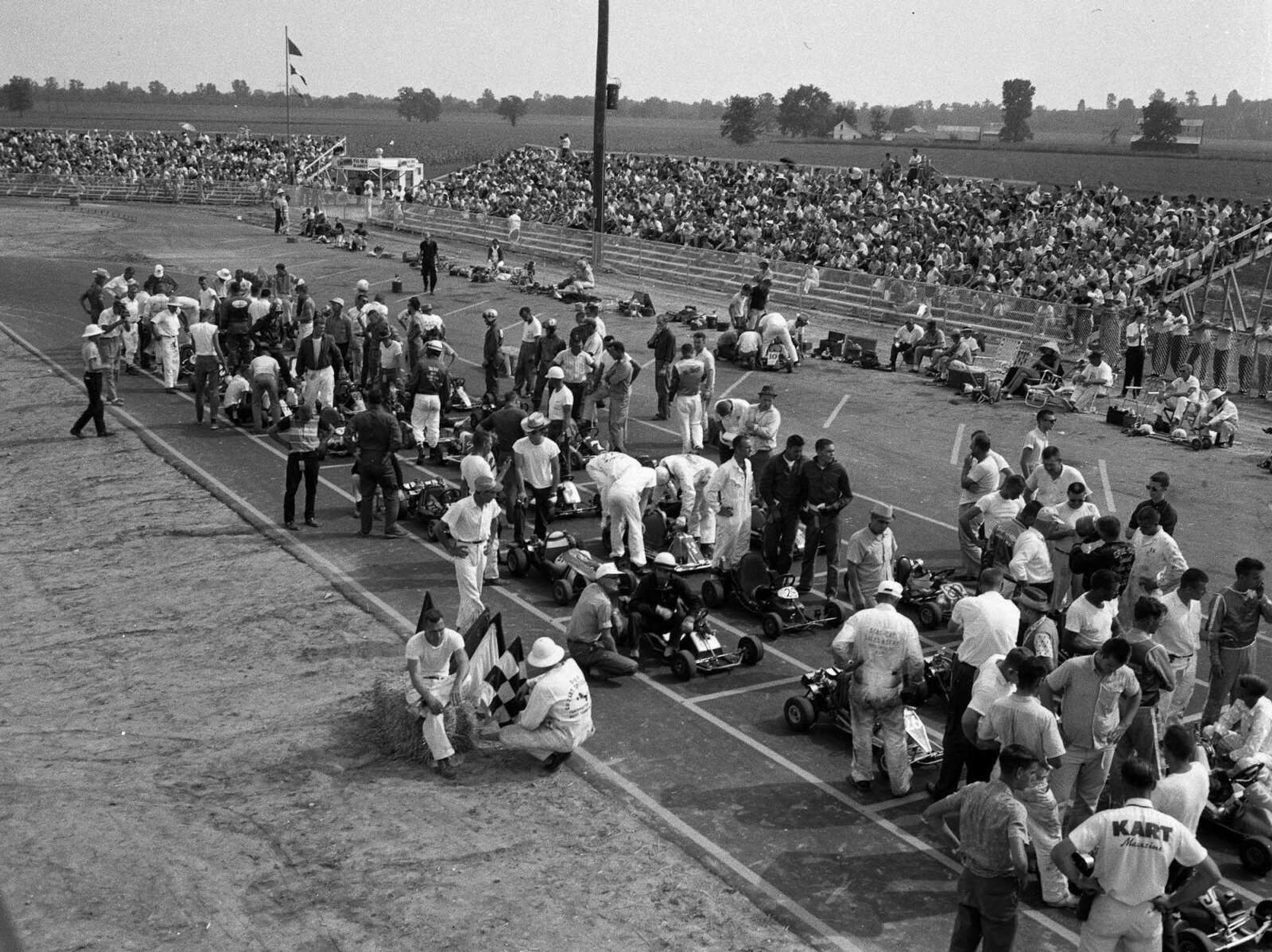 Go-cart racing on the track near the airport. circa 1960s. (Missourian archives photo by G.D. "Frony" Fronabarger)