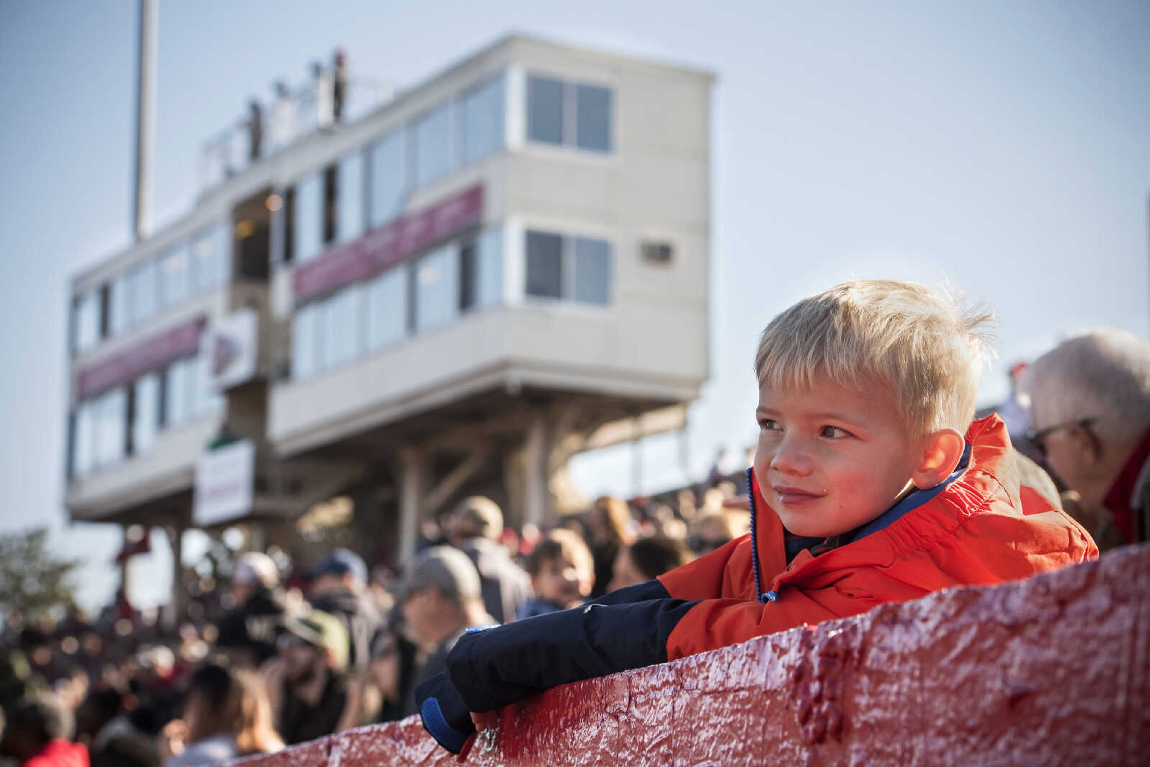 Kellan Landgraf, 4, watches Southeast Missouri State play Stony Brook in a Football Championship Subdivision playoff game Saturday, Nov. 24, 2018, at Houck Stadium in Cape Girardeau.