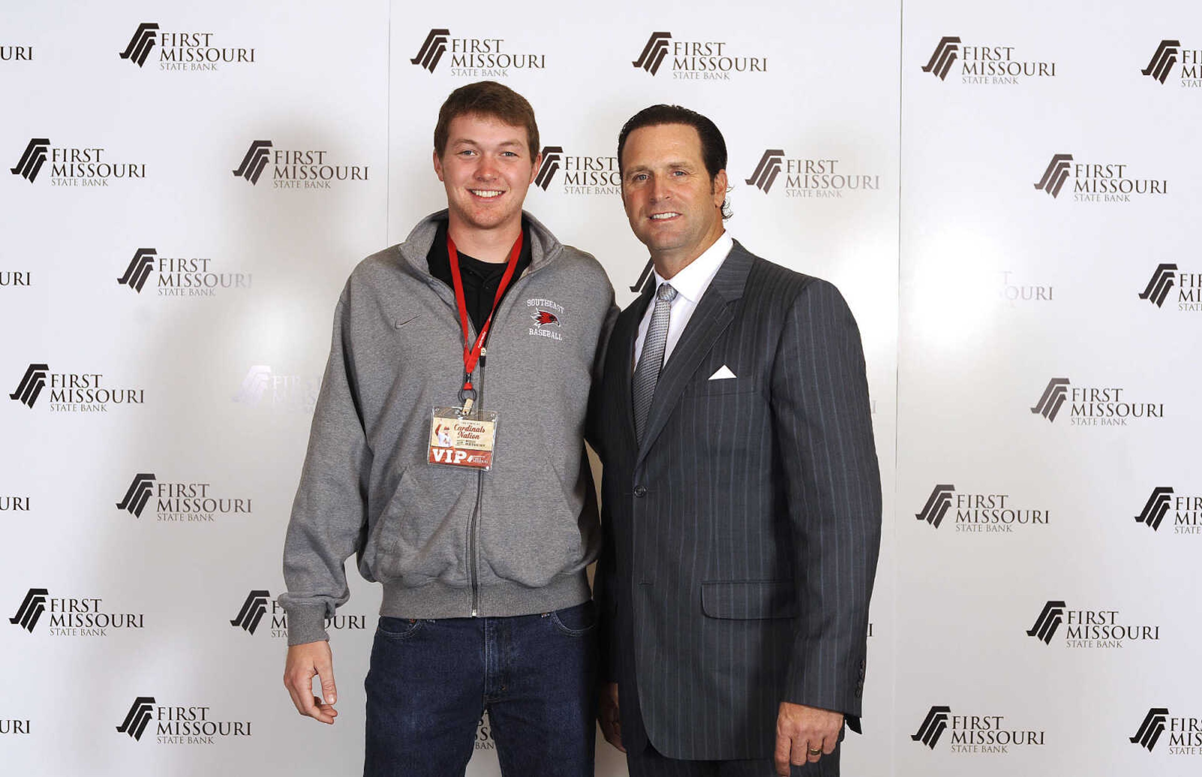 LAURA SIMON ~ lsimon@semissourian.com

Mike Matheny, manager of the St. Louis Cardinals, poses with fans during a VIP reception, Wednesday, Dec. 2, 2015, at Southeast Missouri State University's River Campus. "The State of Cardinals Nation" was presented by First Missouri State Bank.