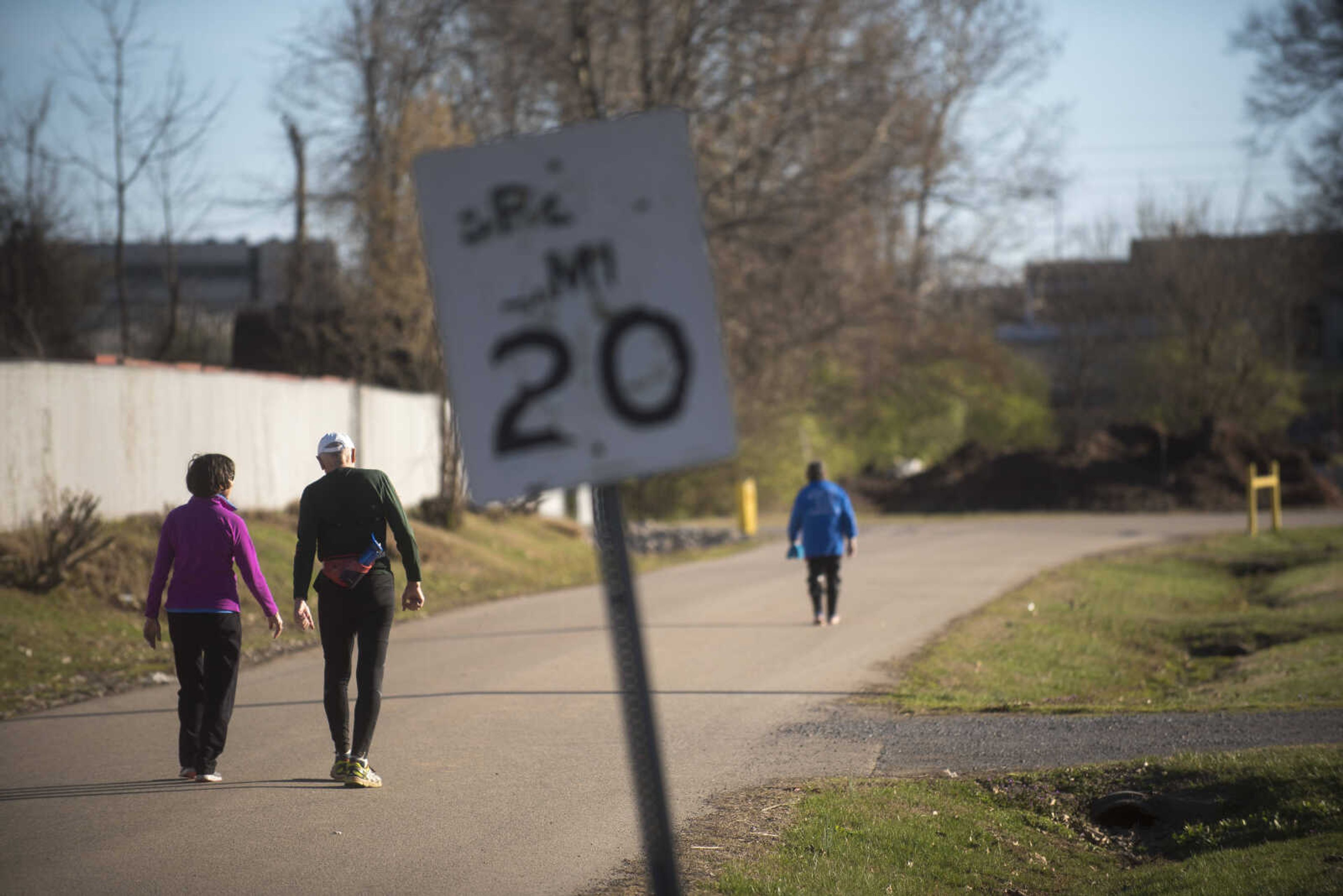 Participants make their way around the 1-mile loop set up at Arena Park for the 8th annual Howard Aslinger Endurance Run on Saturday, March 18, 2017 in Cape Girardeau. The event raises money for the Howard L. Aslinger Memorial Scholarship where runners will keep running until they can't anymore with the event starting at 7 p.m. Friday night going for 24 hours until Saturday night.