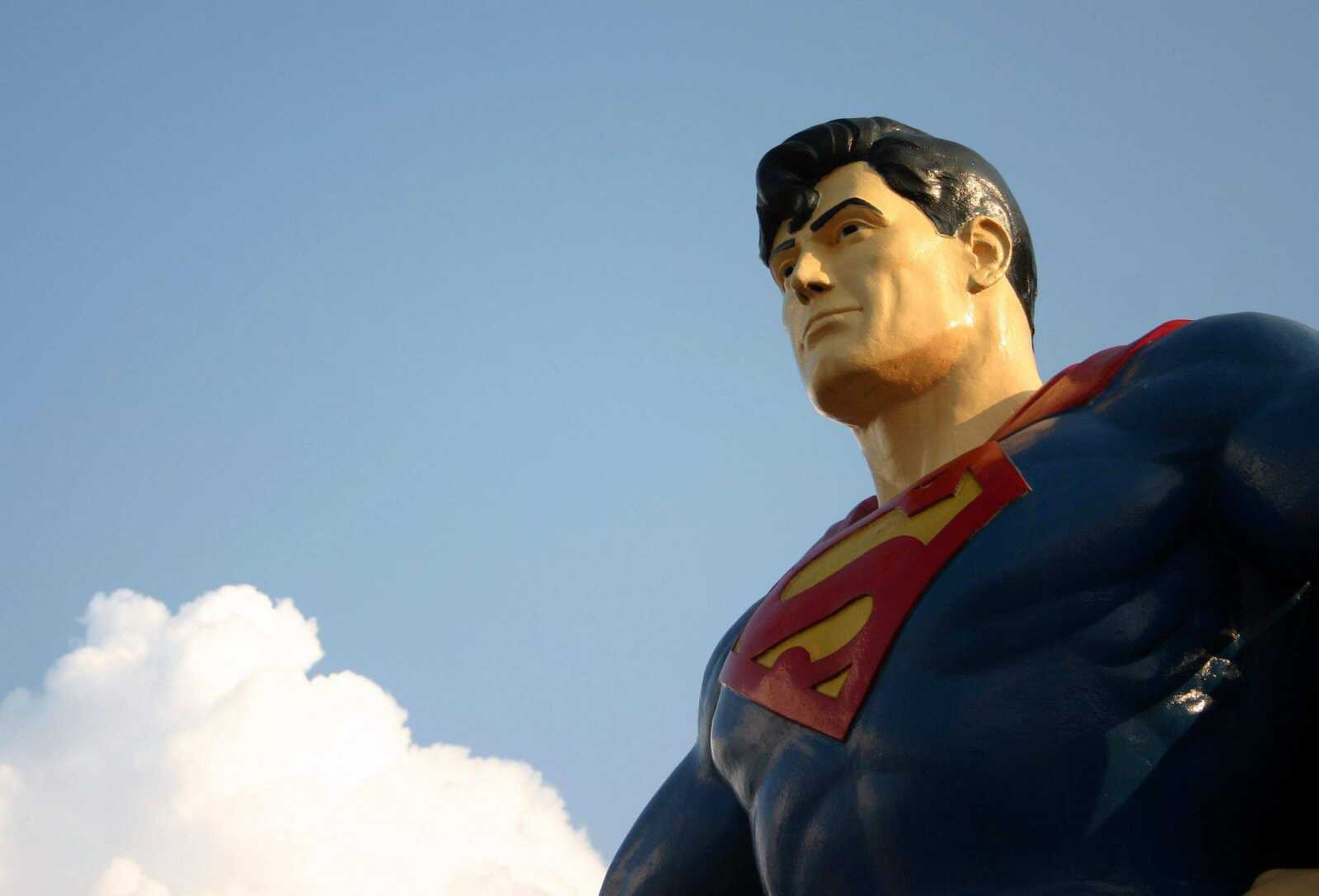 A 15-foot-high statue of Superman stands in front of the Massac County Courthouse in Metropolis, Ill., the "home of Superman."