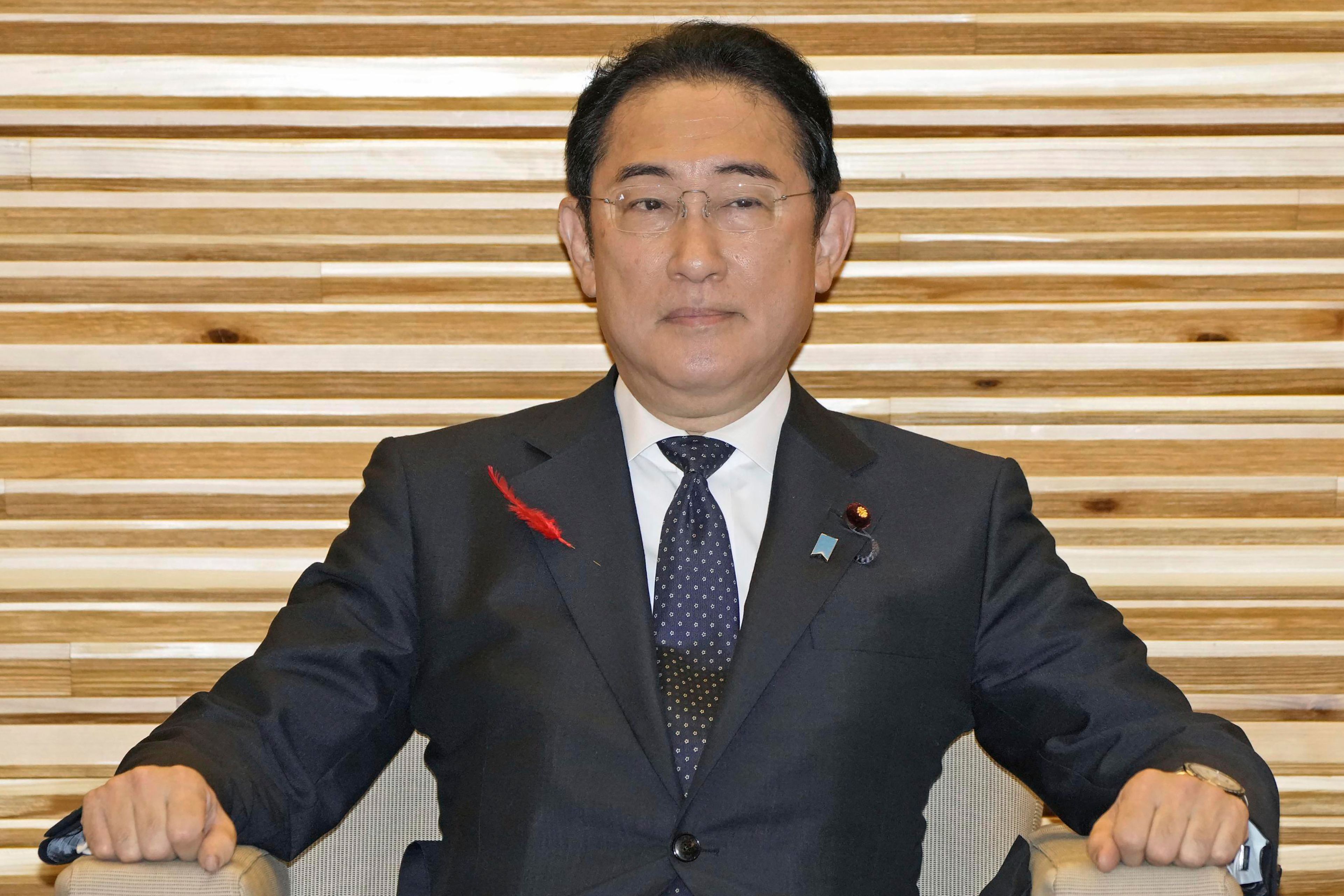 Japan’s Prime Minister Fumio Kishida attends a Cabinet meeting at his office in Tokyo before his resignation Tuesday, Oct. 1, 2024. (Kyodo News via AP)