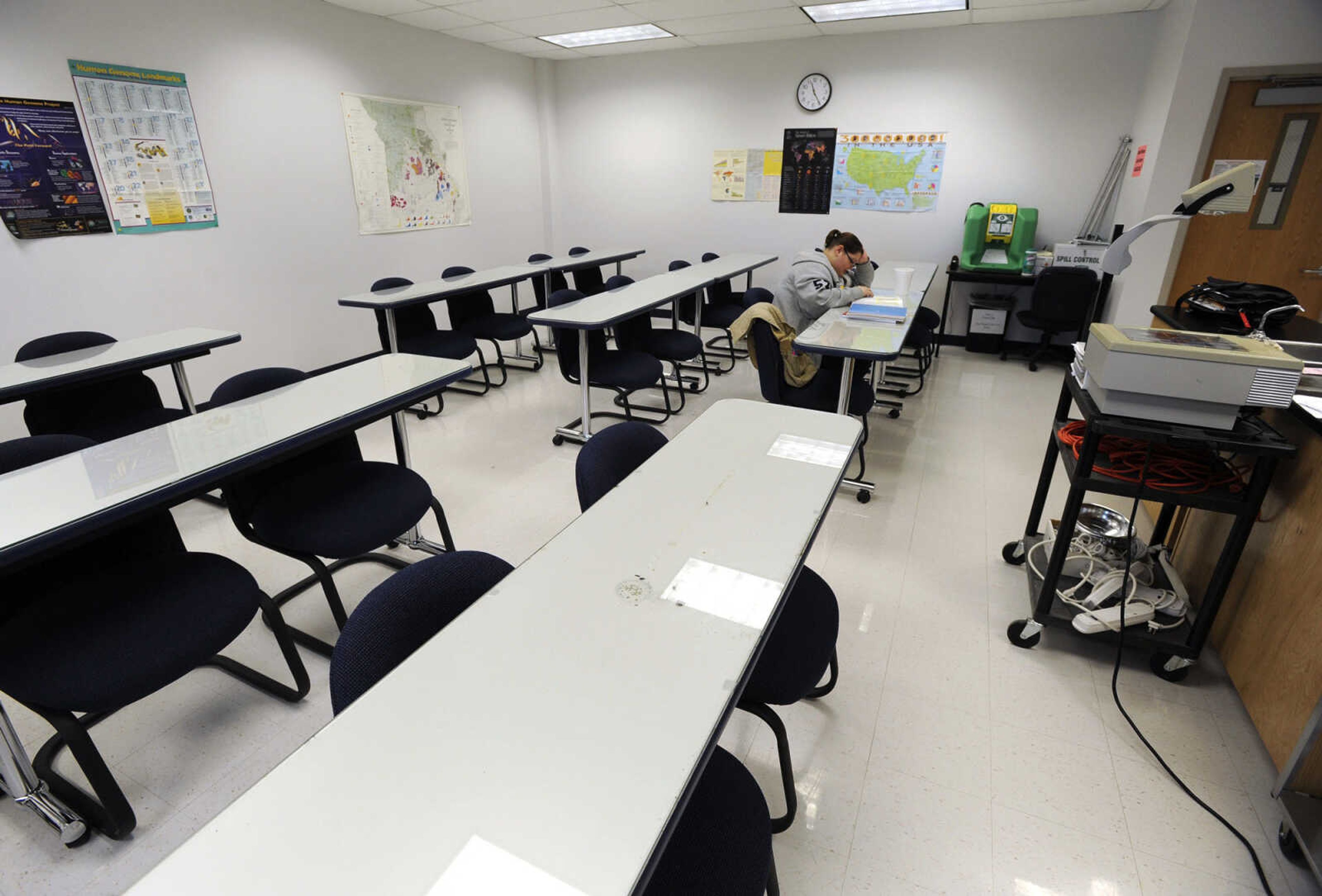 FRED LYNCH ~ flynch@semissourian.com
Room 110 at the Fredericktown Center of Mineral Area College is currently used for biology, earth science and environmental science classes. The room has no plumbing.