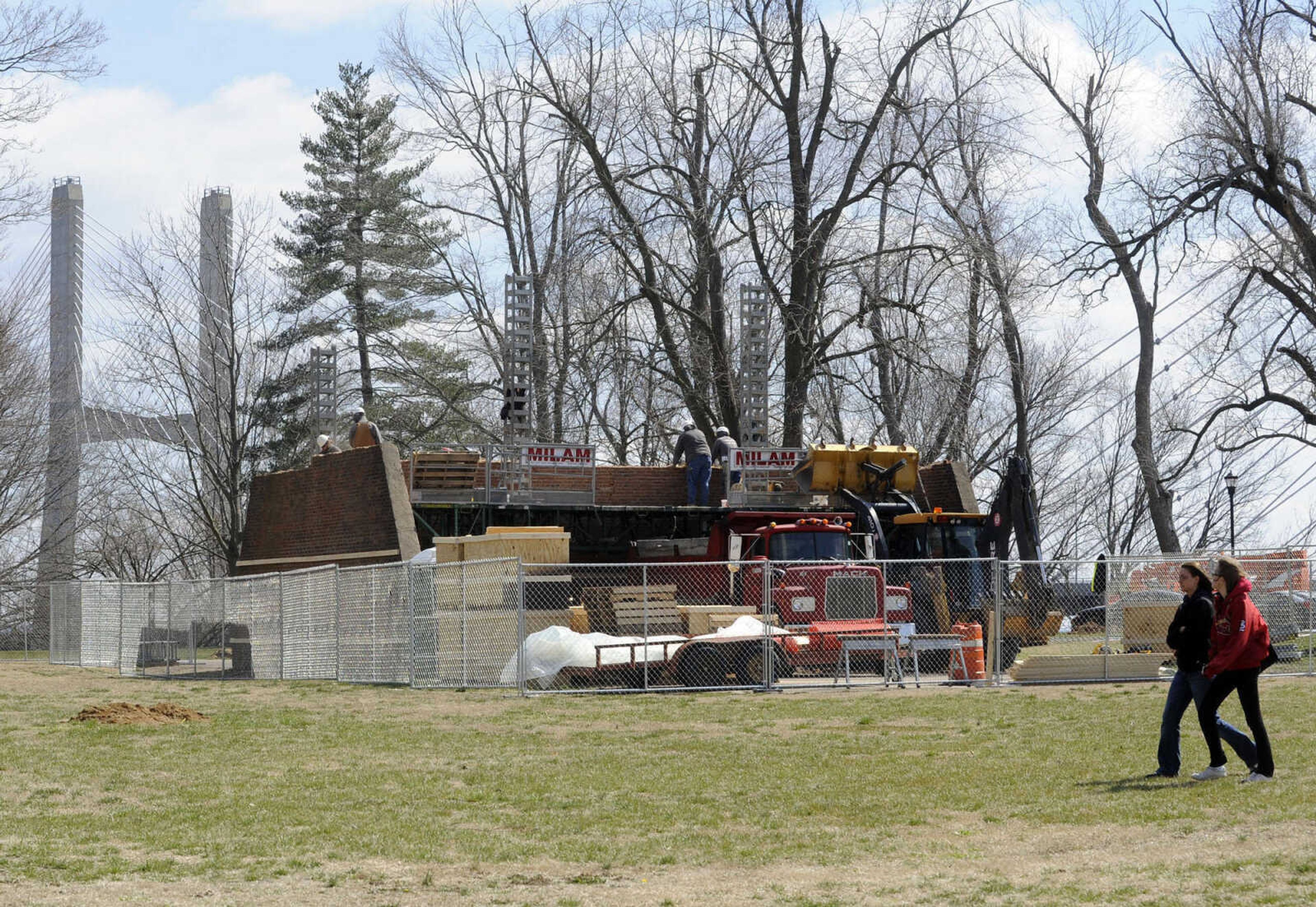 Demolition of the handball court continues at the River Campus of Southeast Missouri State University on Wednesday afternoon, March 13, 2013 in Cape Girardeau. (Fred Lynch)