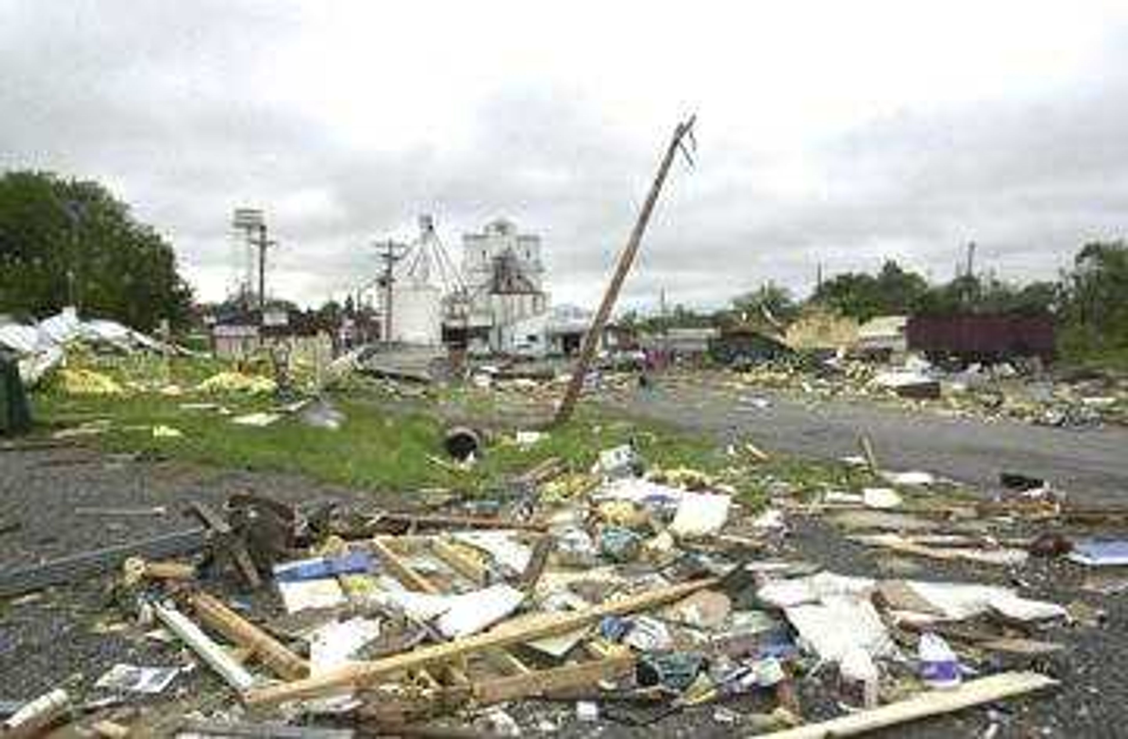 Businesses in the East Adams and Main Streets area of Jackson were hard hit by Tuesday's tornado.