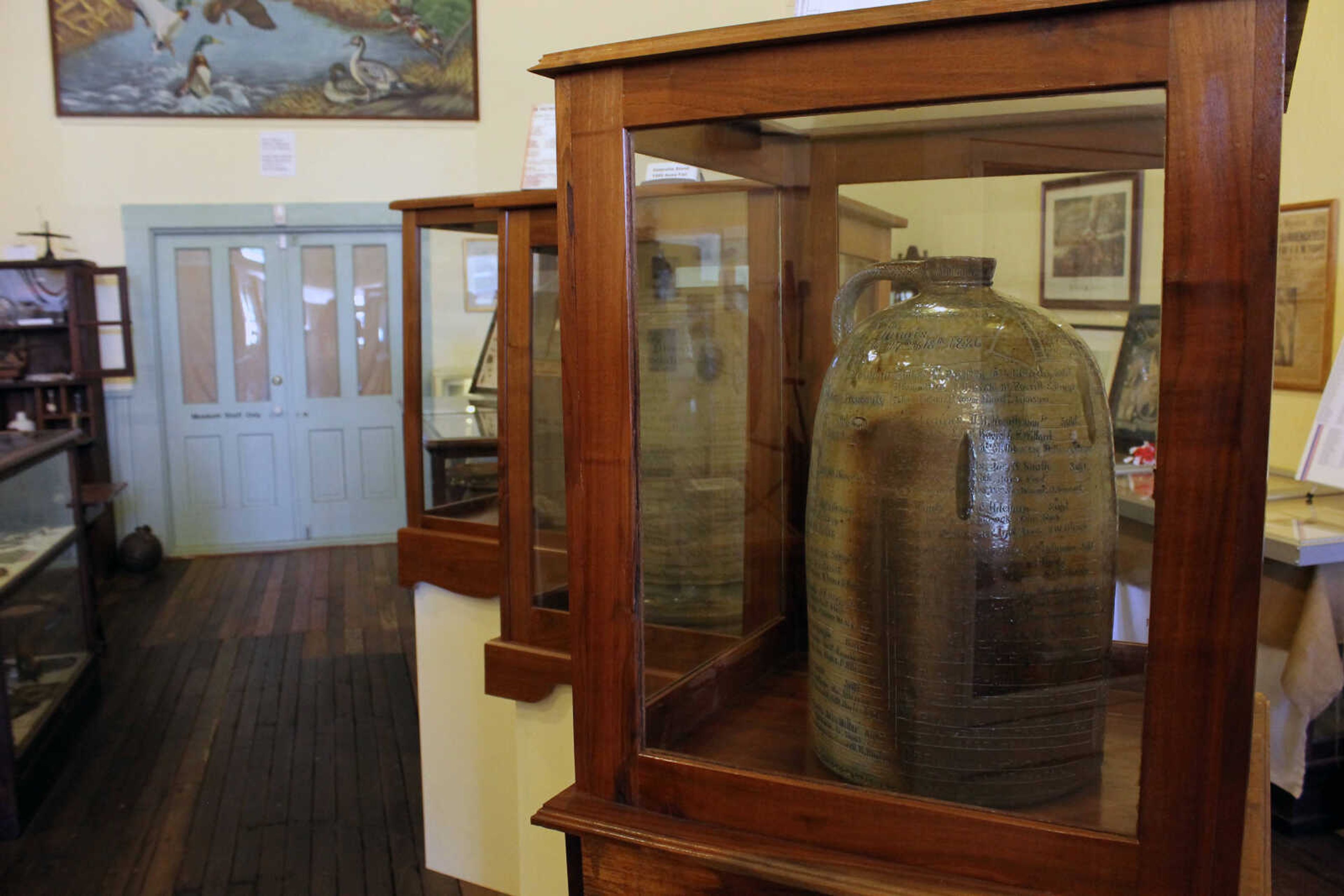 Emily Priddy ~ epriddy@semissourian.com
A collection of Anna Pottery is housed in display cases Friday, March 10, 2017, at the Union County Museum in Cobden, Illinois.