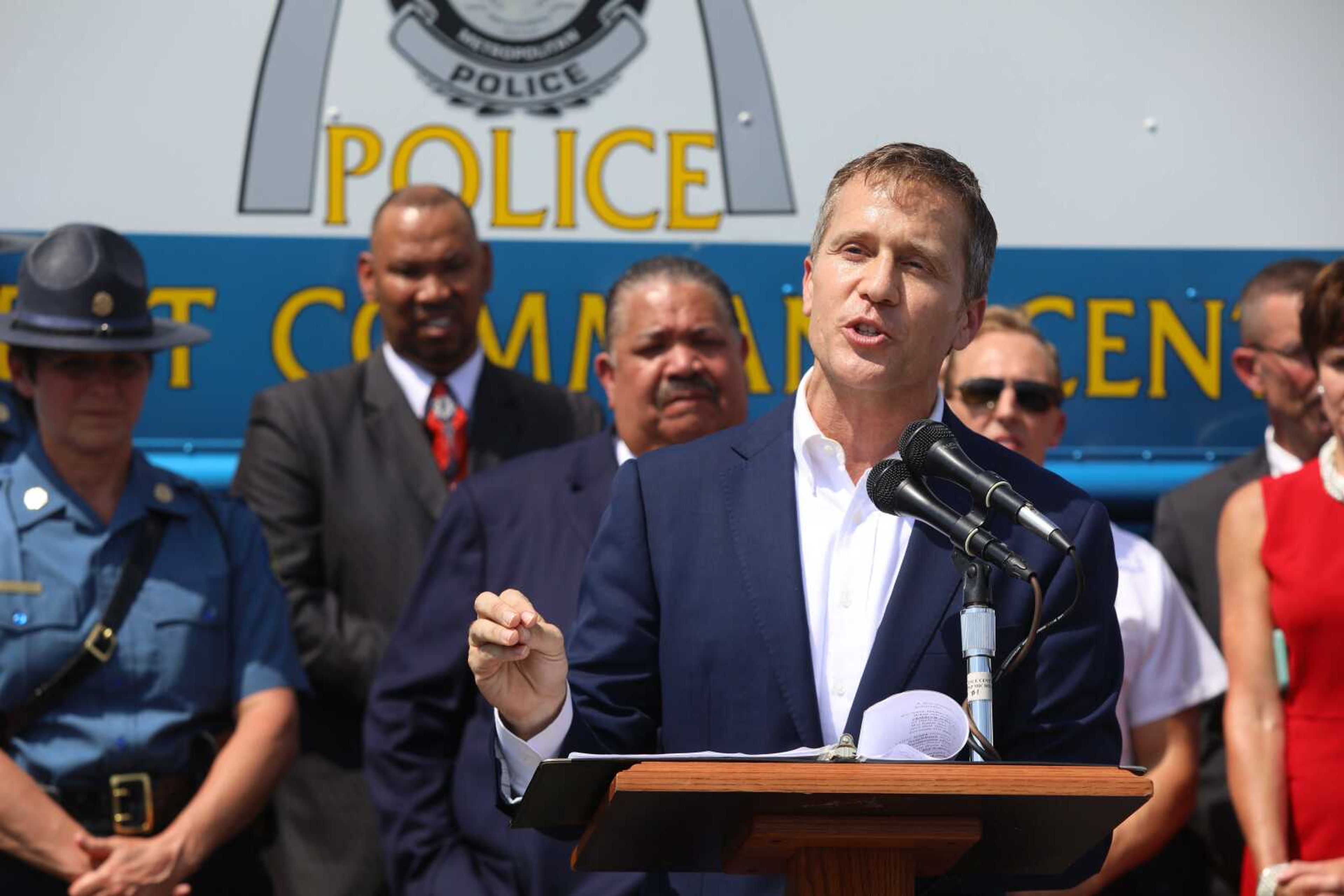 Missouri Gov. Eric Greitens on Monday announced a plan that calls for the Missouri State Highway Patrol to help patrol interstate highways in the city, targeting violent felons and saturating areas of high crime.