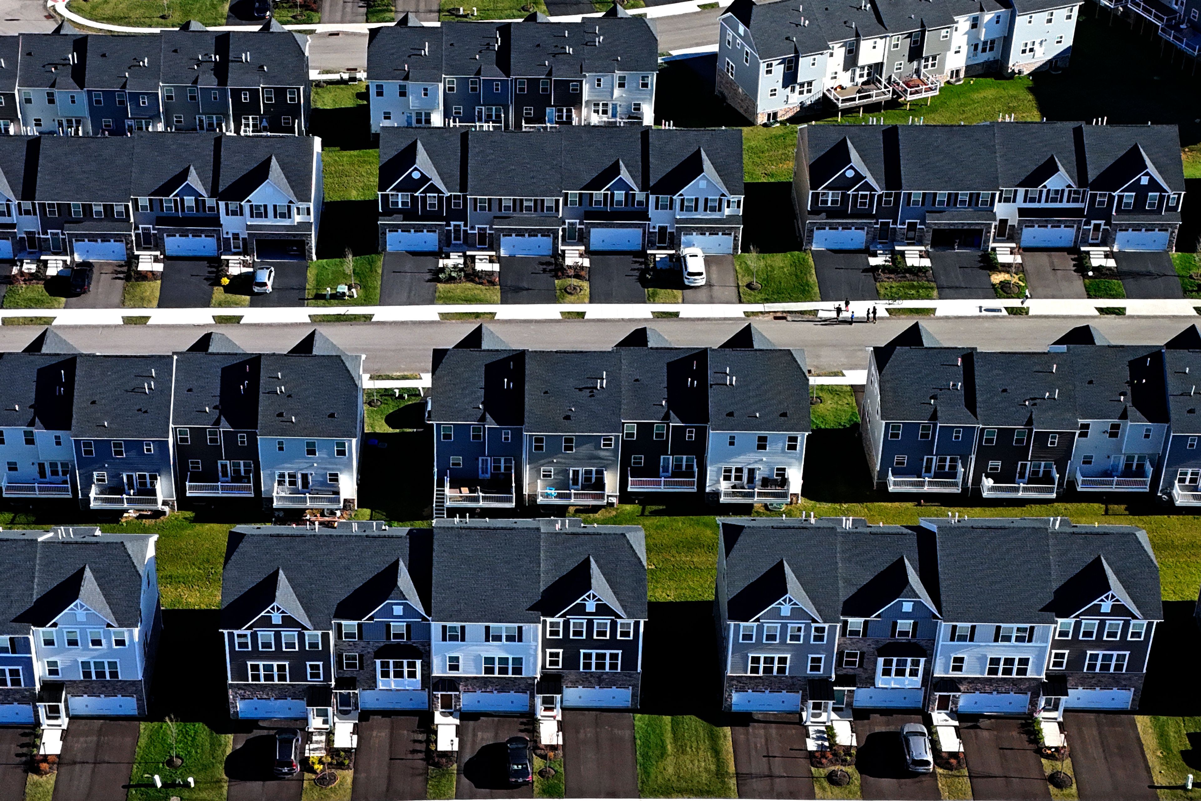 FILE - A housing development in Cranberry Township, Pa., is seen on March 29, 2024. (AP Photo/Gene J. Puskar, File)