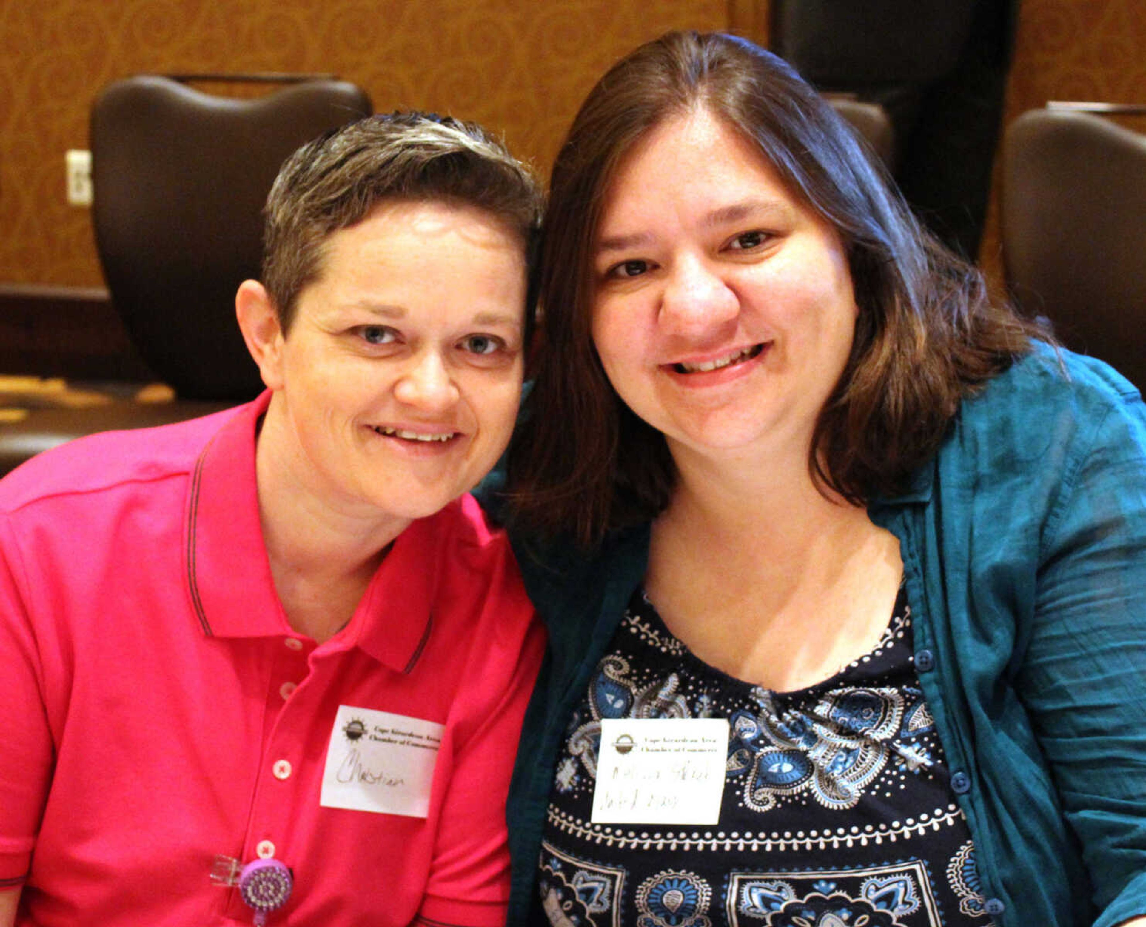 Christian Freeman, left, Community Counseling Center; Melissa Stickel, United Way of Southeast Missouri.