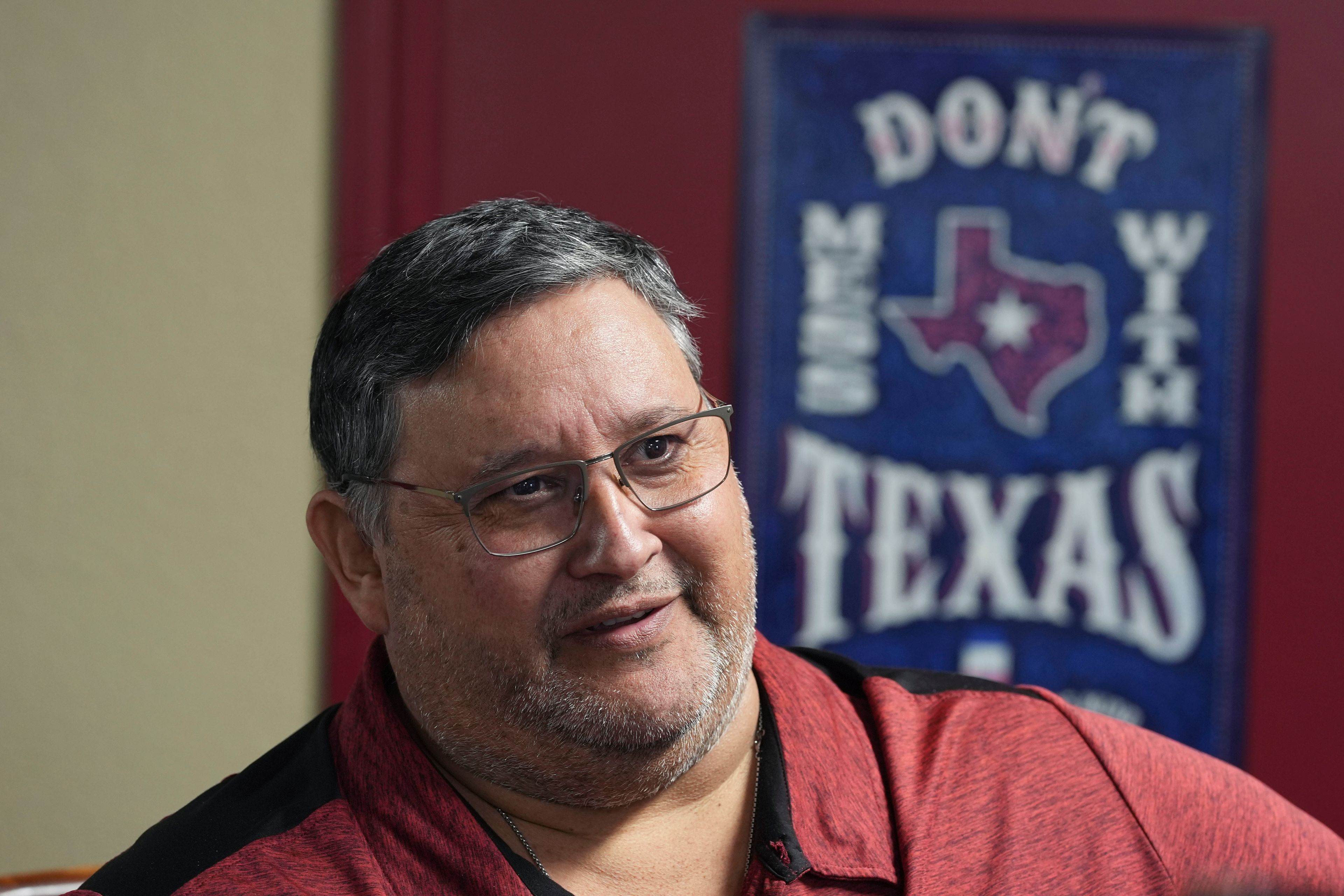 Jorge Bazan, general manager of union water supply corporation, a democrat talks about voting for Republican Donald Trump for president, Wednesday, Nov. 6, 2024, in Rio Grande City, Texas. (AP Photo/Eric Gay)