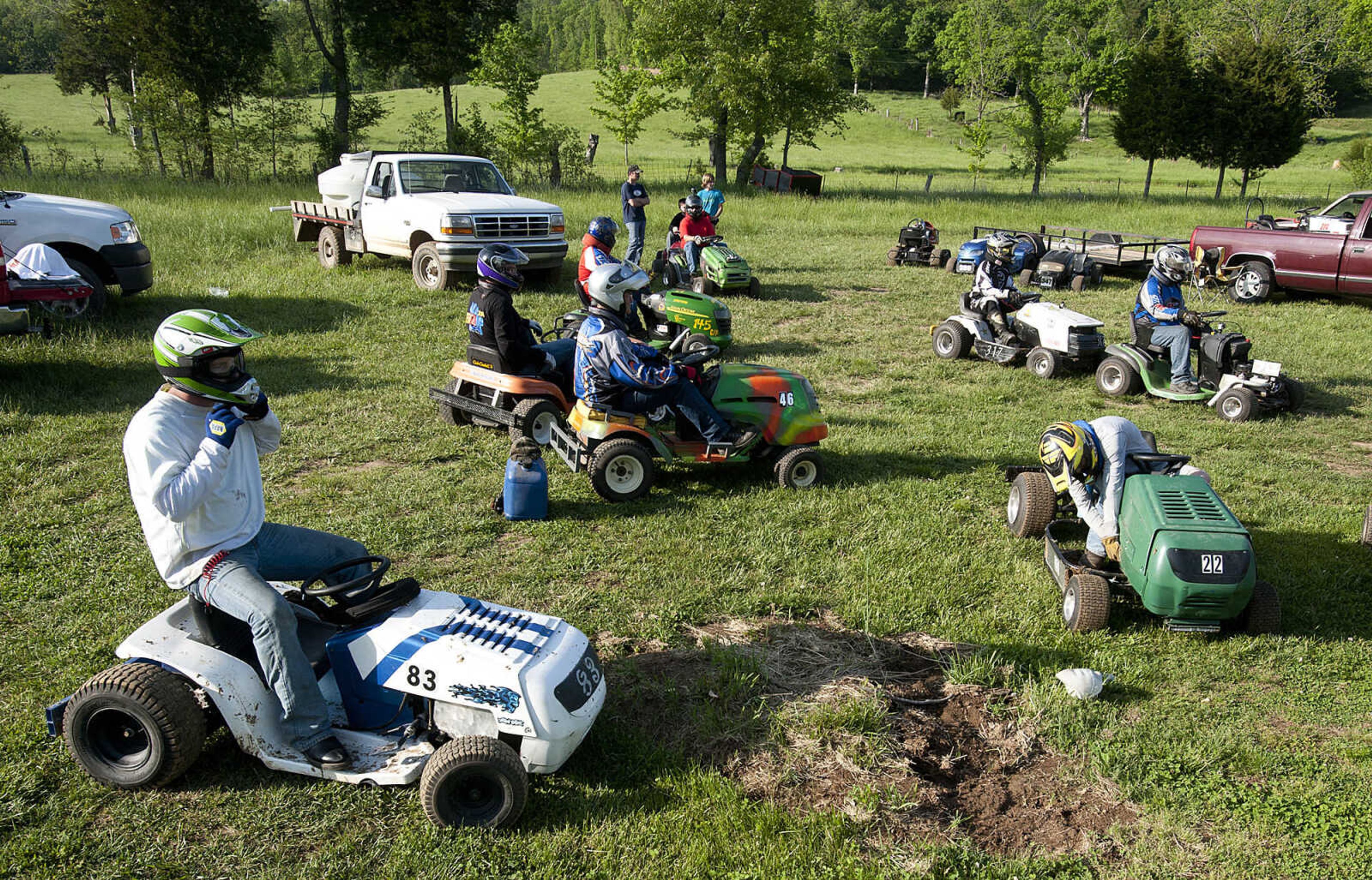 The Southeast Missouri Lawnmower Racing Association's Racing for a Cure presented by the Patton Lions Club at the Patton Saddle Club Saturday, May 10, in Patton, Mo. Proceeds from the event will go towards the Bollinger County Relay for Life.