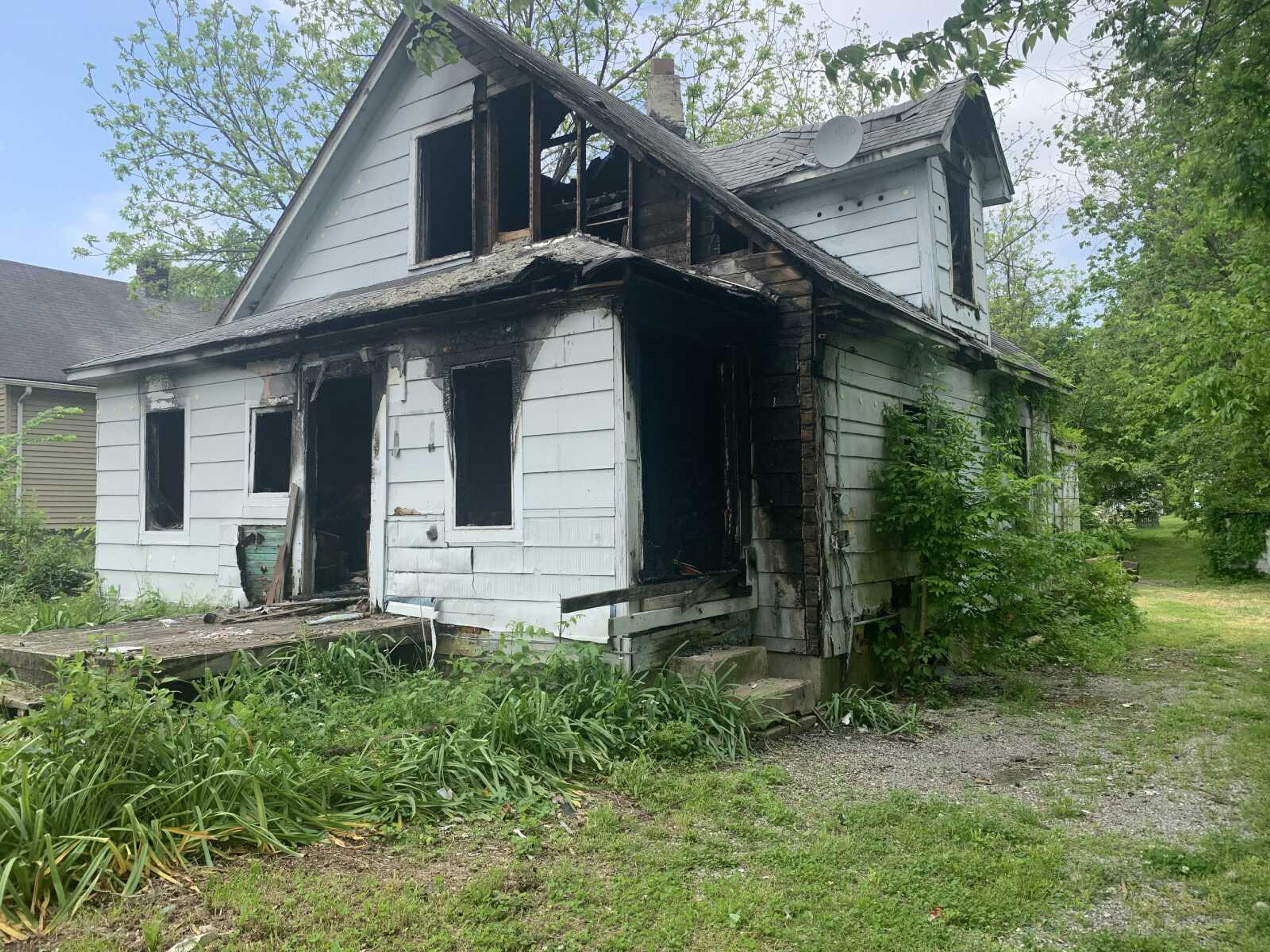 A house at 1005 S. Benton St. in Cape Girardeau, seen here Monday, was damaged by fire Saturday evening. The cause of the fire has not been determined.