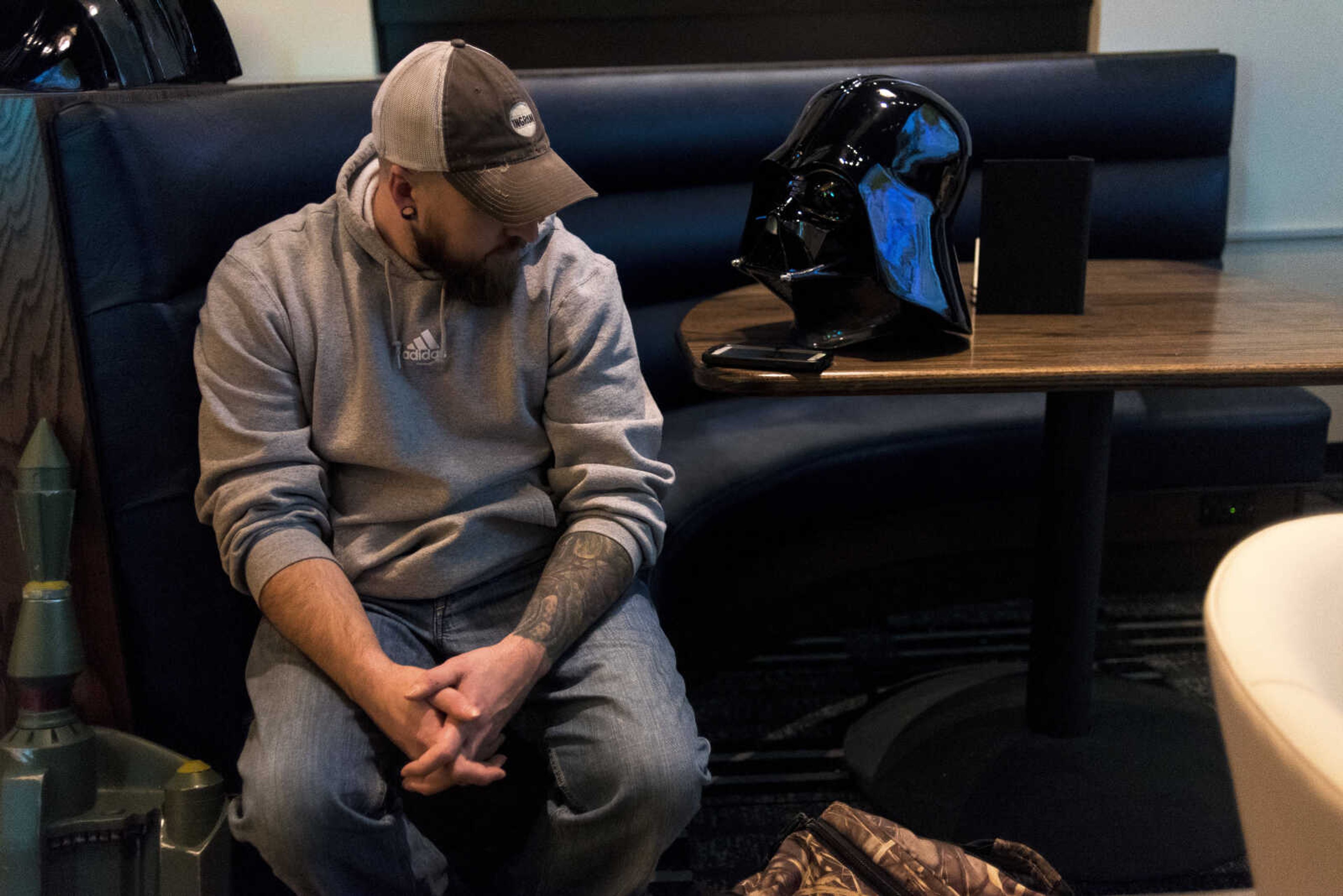 "From what I've heard people said it's as good as Empire Strikes Back, but let's not get ahead of ourselves." John Tribout said as he looks at a Darth Vader mask before the showing of Star Wars: The Last Jedi Thursday, Dec. 14, 2017 at Cape West Cinema in Cape Girardeau.