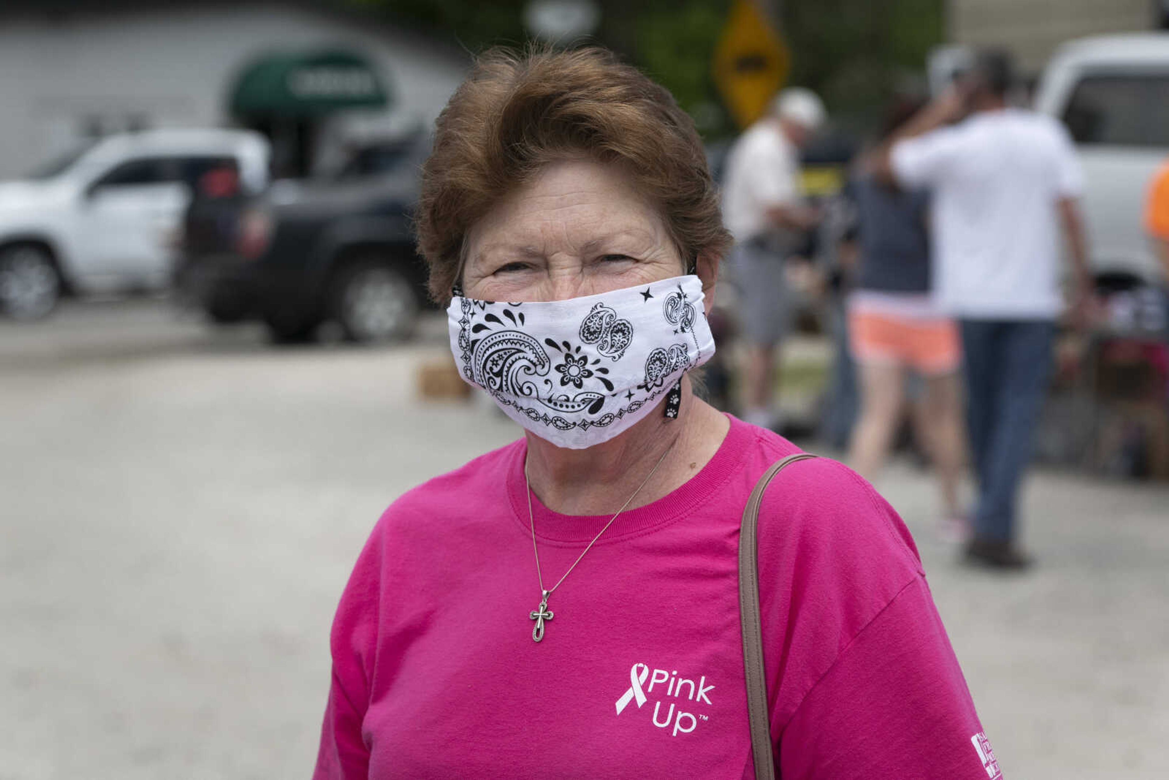 Charlotte Beasley of Cape Girardeau poses for a photo at a sale in Delta during the 100-Mile Yard Sale on Saturday, May 23, 2020, along Highway 25.&nbsp;