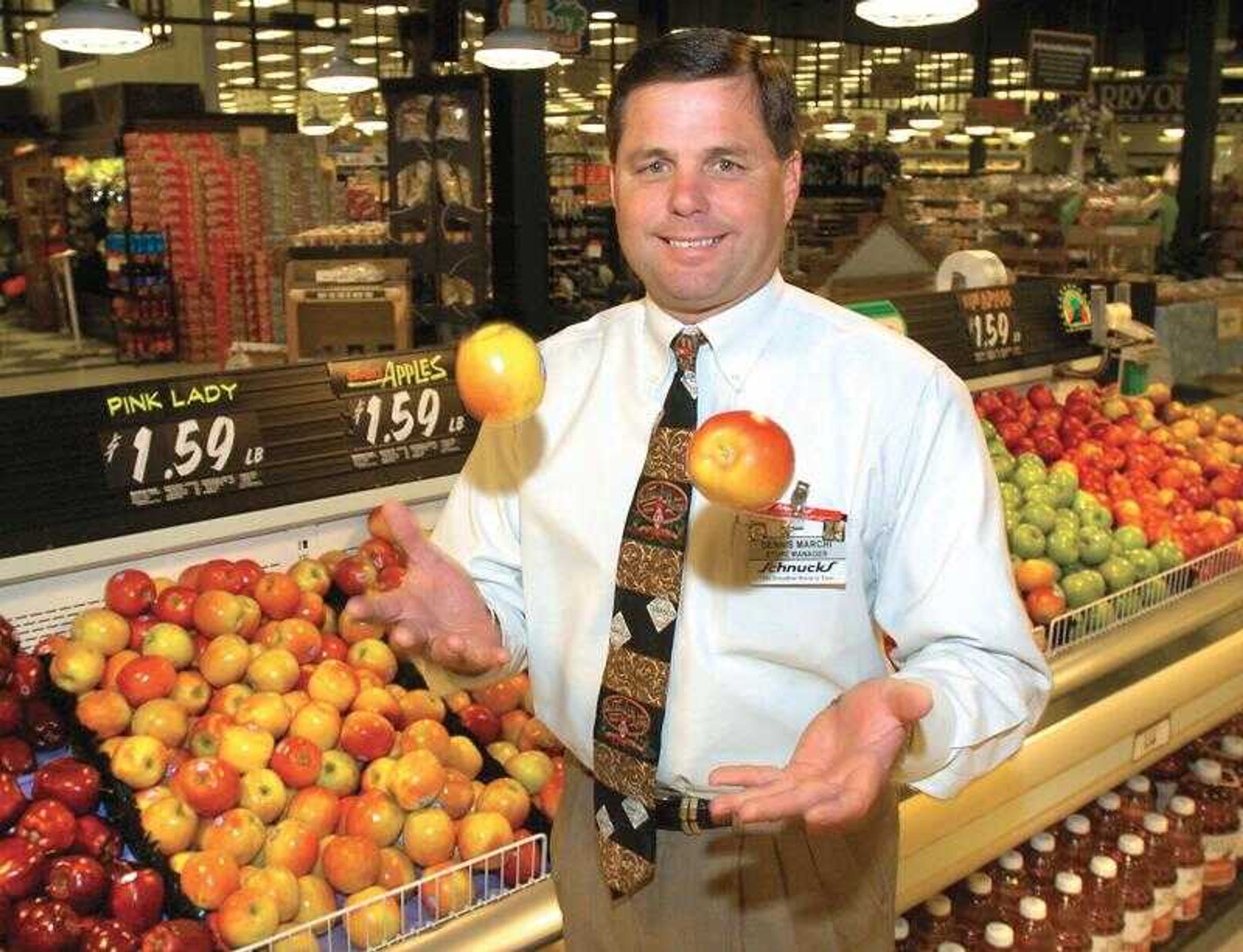 As manager of Schnucks, Dennis Marchi has plenty of things to juggle each day.