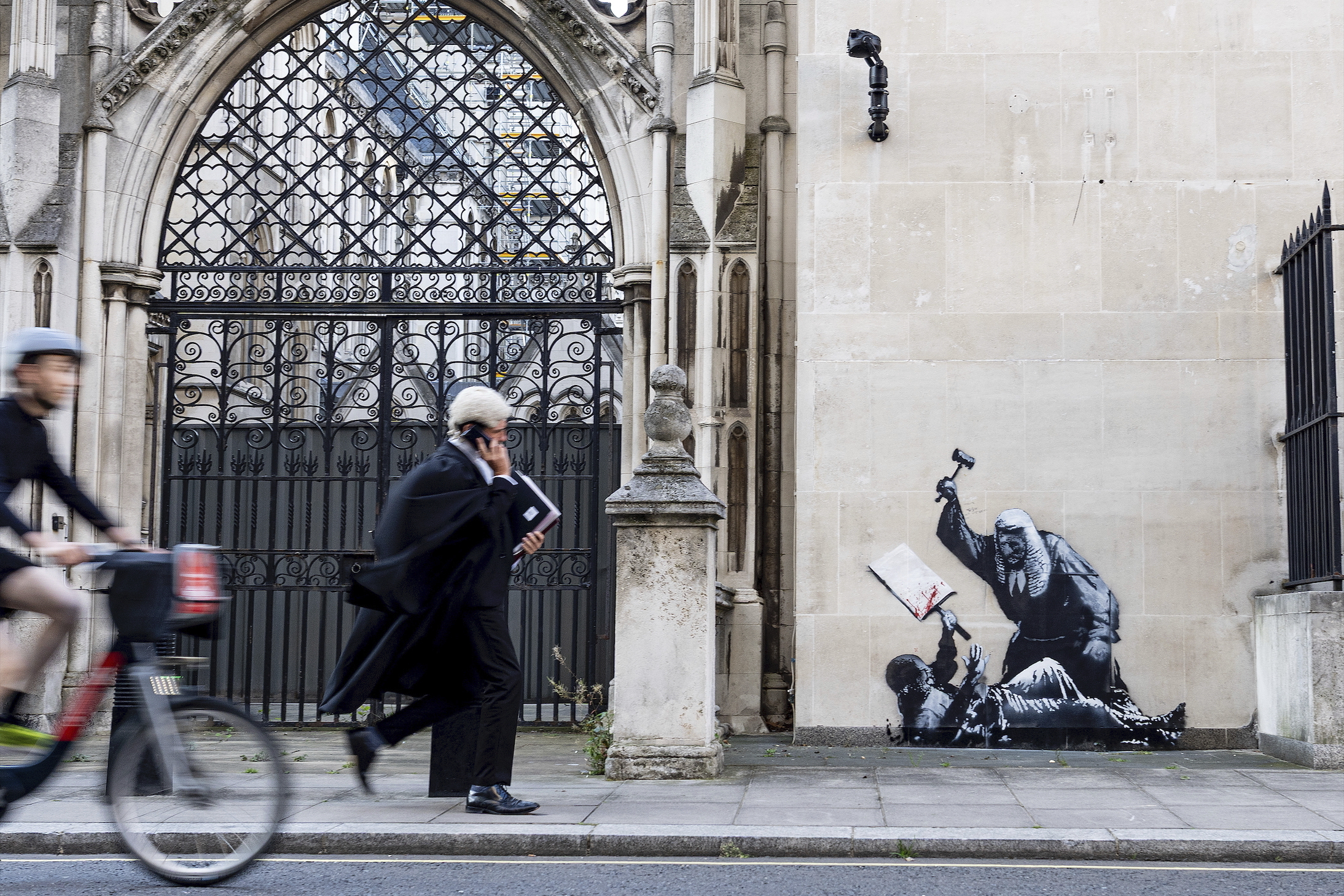 New Banksy mural of a judge beating a protester to be removed from
