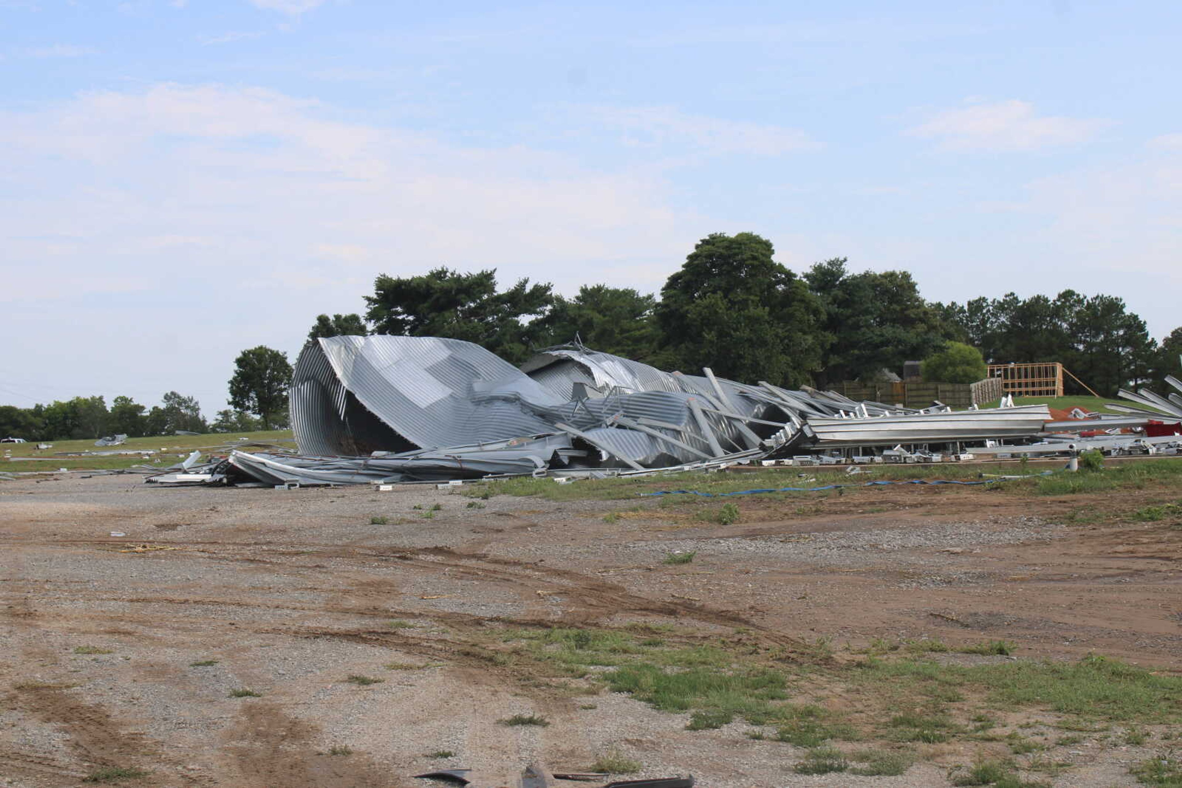 Damage from storm at the intersection of Hwy O and CR 532