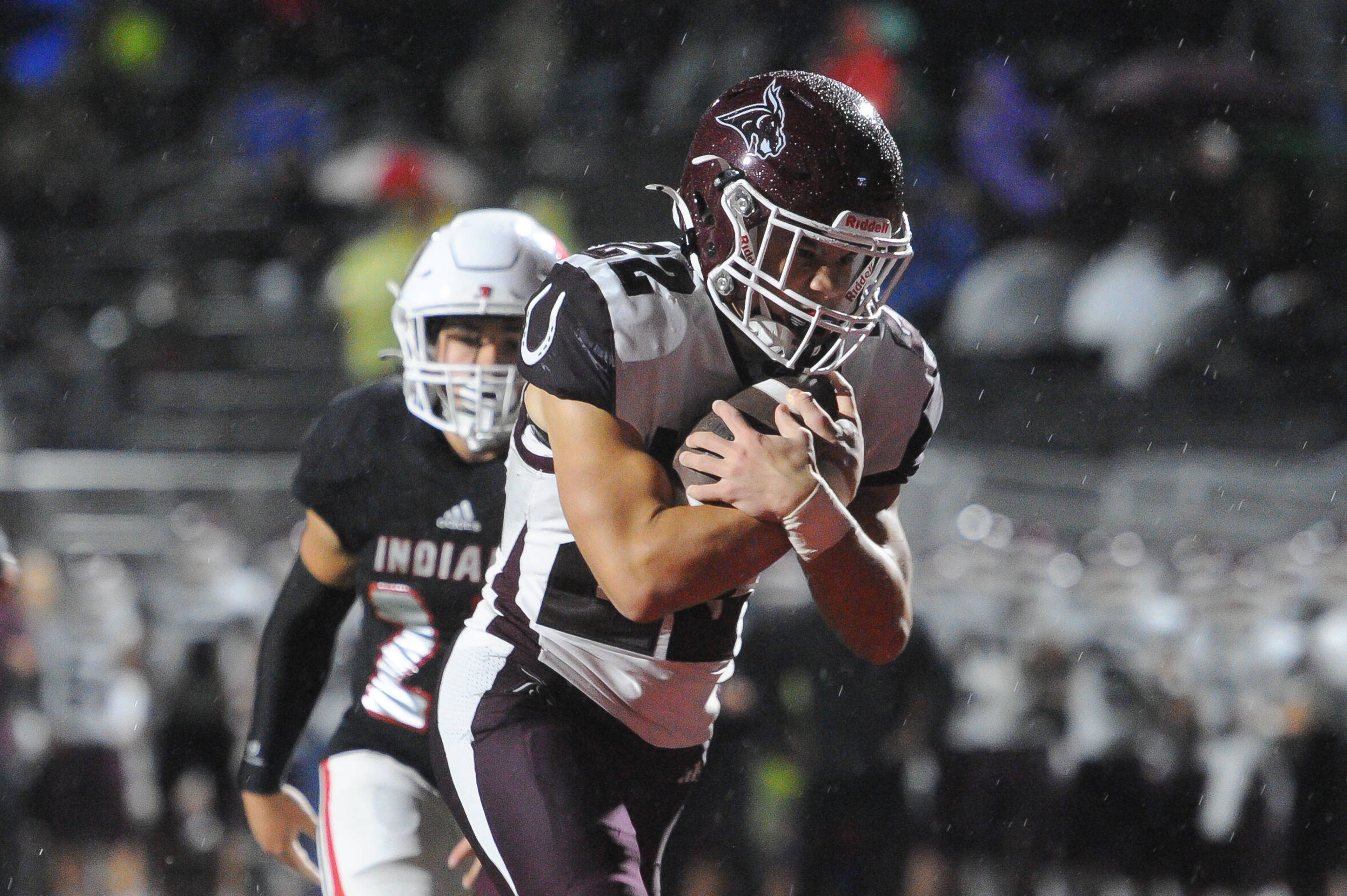 Poplar Bluff's Devin Ferguson strolls in for a touchdown during a Friday, September 27, 2024 game between the Jackson Indians and the Poplar Bluff Mules at Jackson High School's "The Pit" in Jackson, Mo. Jackson defeated Poplar Bluff, 57-9.