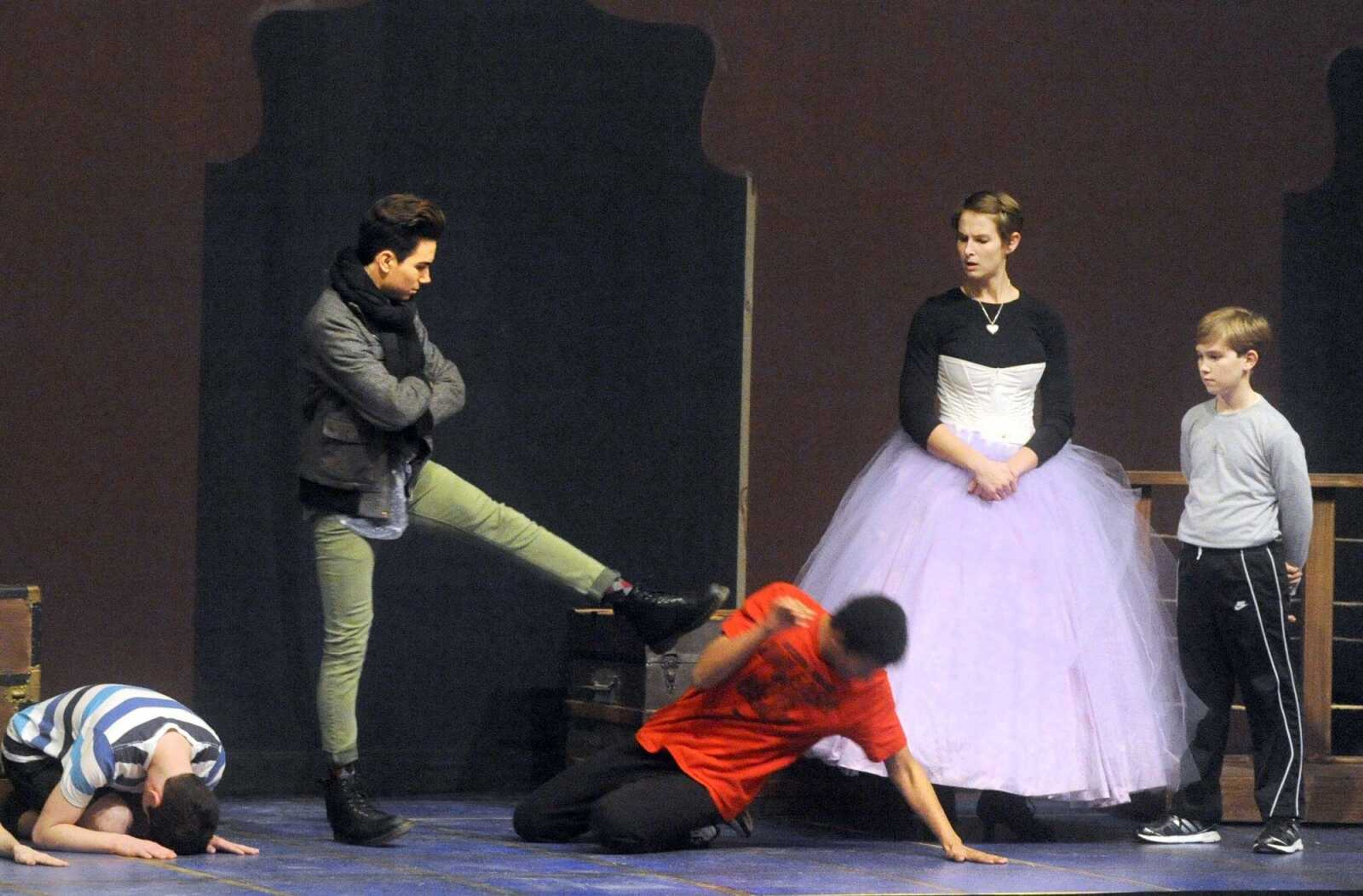 Actors rehearse for "The King and I" on Wednesday inside Bedell Performance Hall. (Laura Simon)