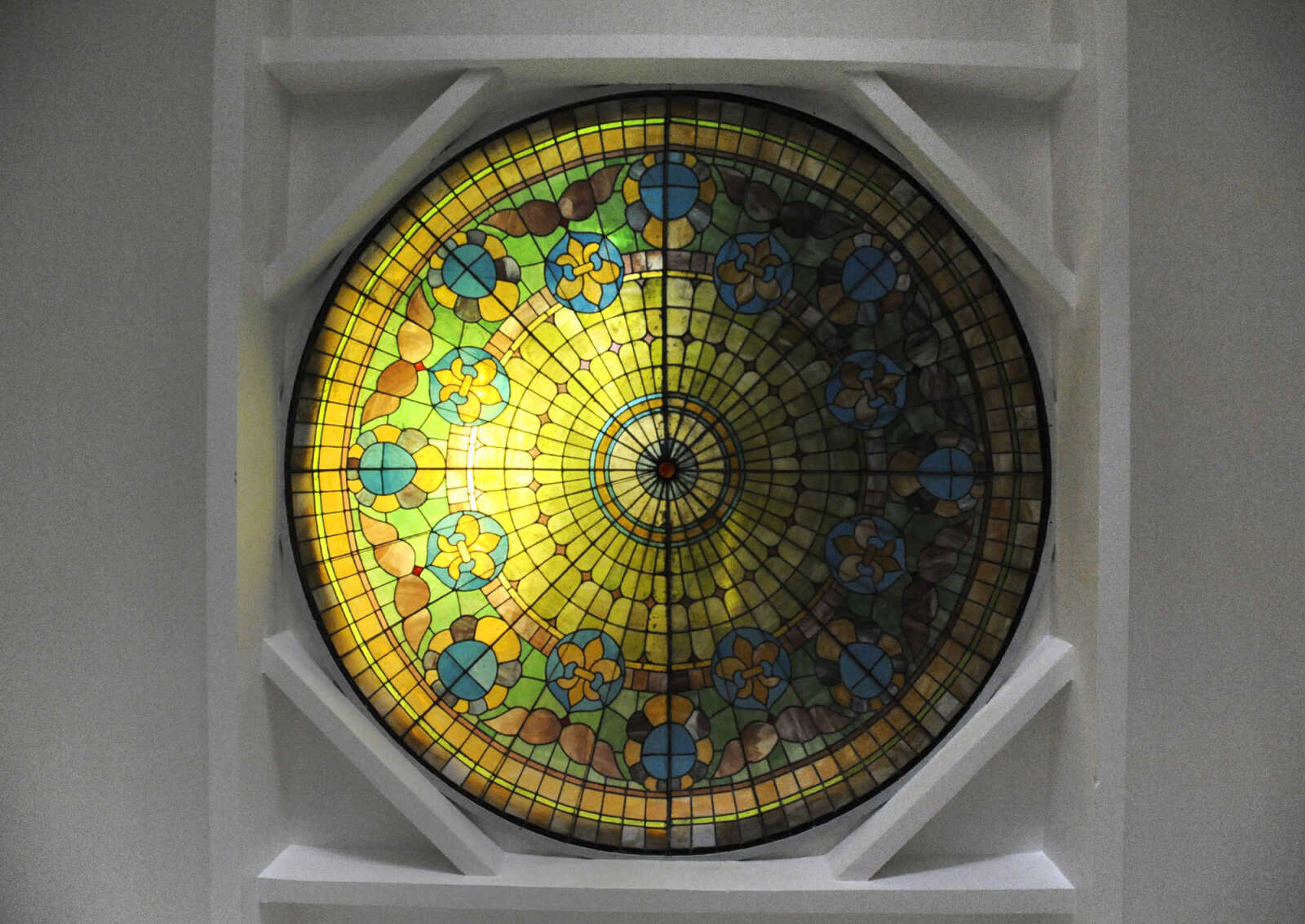 LAURA SIMON ~ lsimon@semissourian.com

A stained glass window is seen above the top floor of the Cape Girardeau County Courthouse in Jackson, Missouri, Wednesday, Feb. 18, 2015.