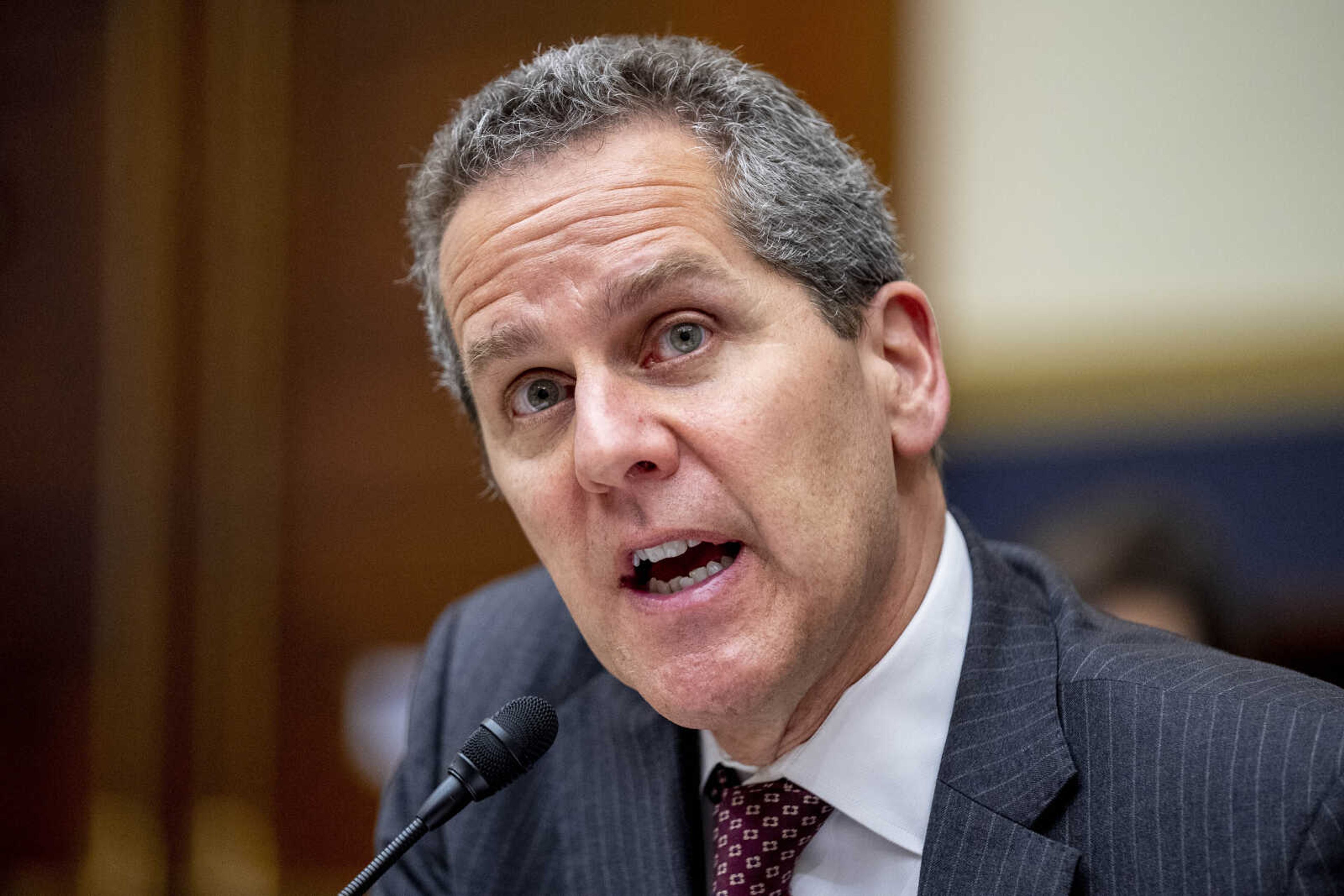 Federal Reserve Board of Governors Vice Chairman for Supervision Michael Barr testifies at a House Financial Services Committee hearing March 29 on Capitol Hill in Washington. Barr was selected by Fed Chairman Jerome Powell to lead the central bank's review of its supervision of Silicon Valley Bank, which failed in March.