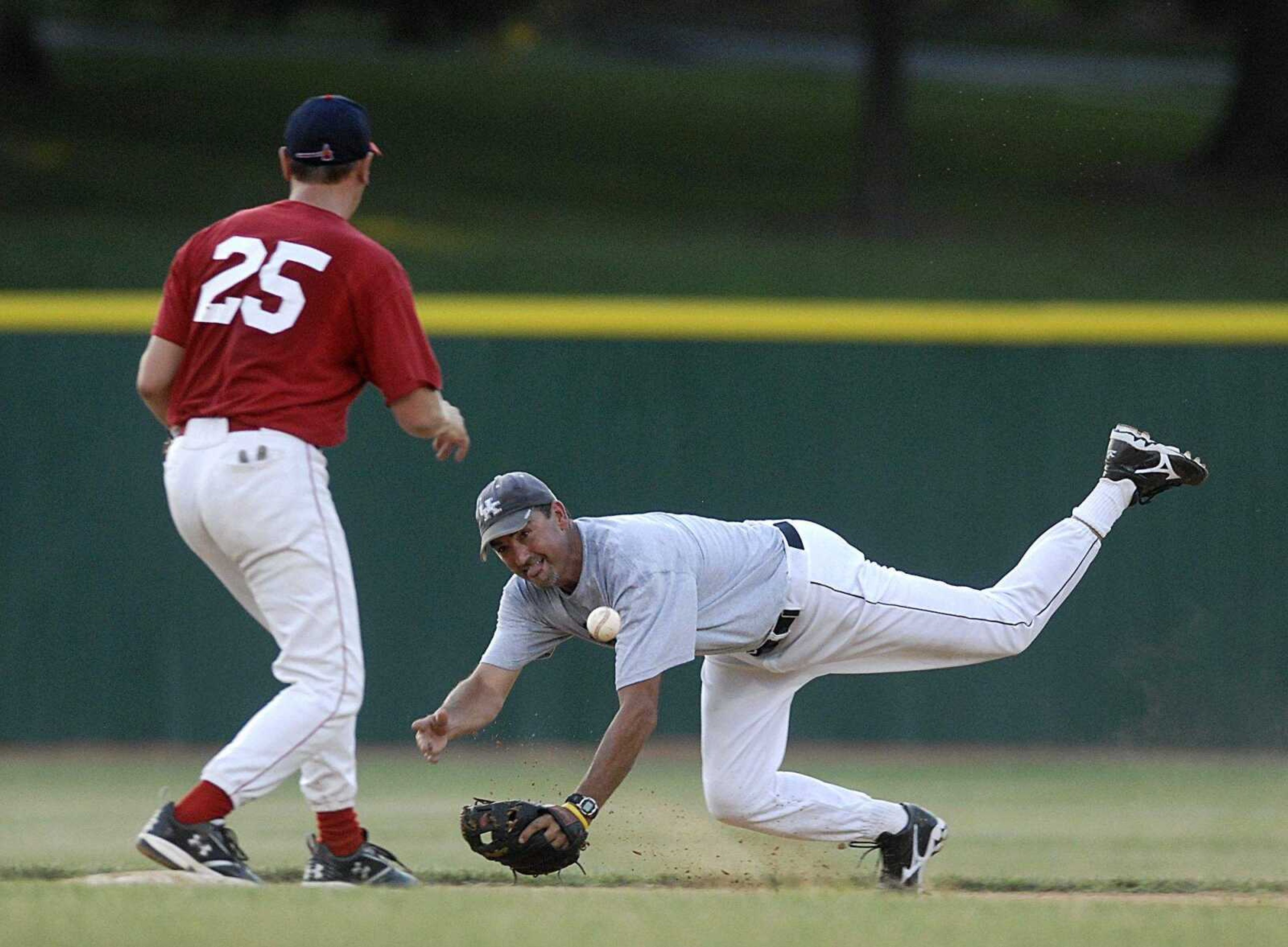 AARON EISENHAUER ~ aeisenhauer@semissourian.com
Former Capahas players came back to Capaha park to play one another in the Old Timers Game on Saturday, June 14, 2008.