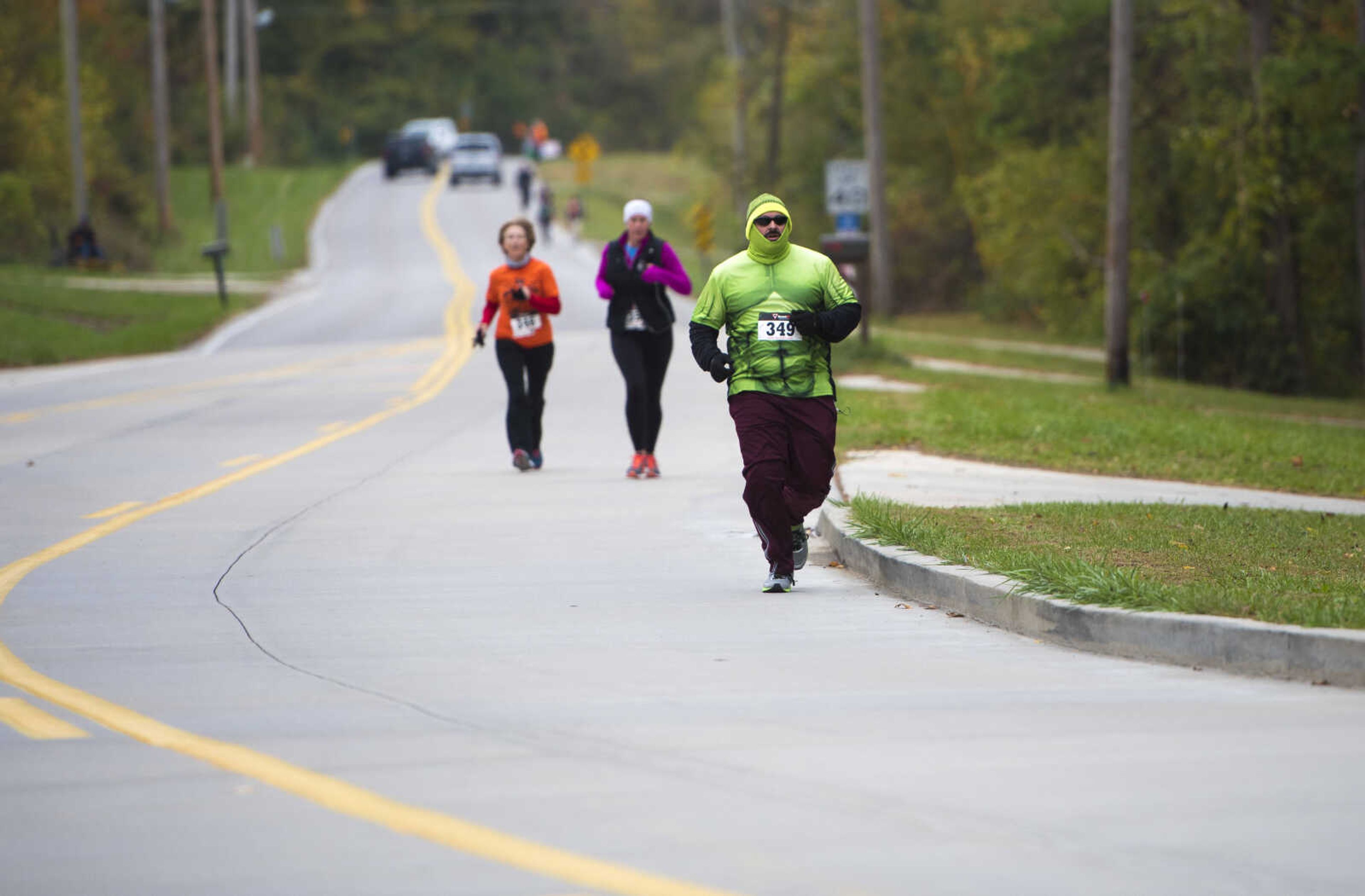 Jimmy Auer runs during the first Ghost and Goblin Gallop 5k race to raise money for the Crossroads Backpack Fair on Saturday, Oct. 28, 2017 in Jackson.