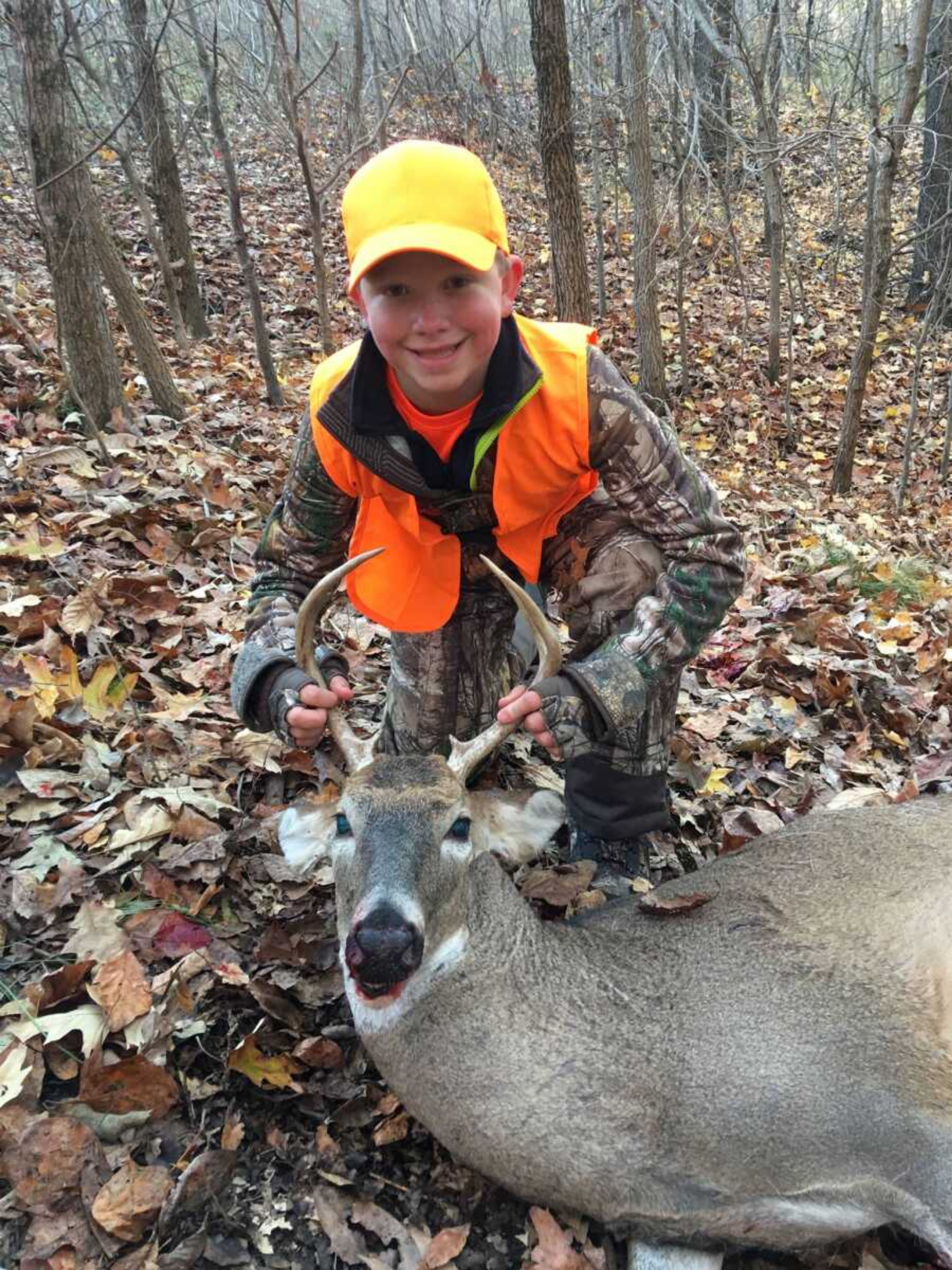 Grant Skelton with his first deer