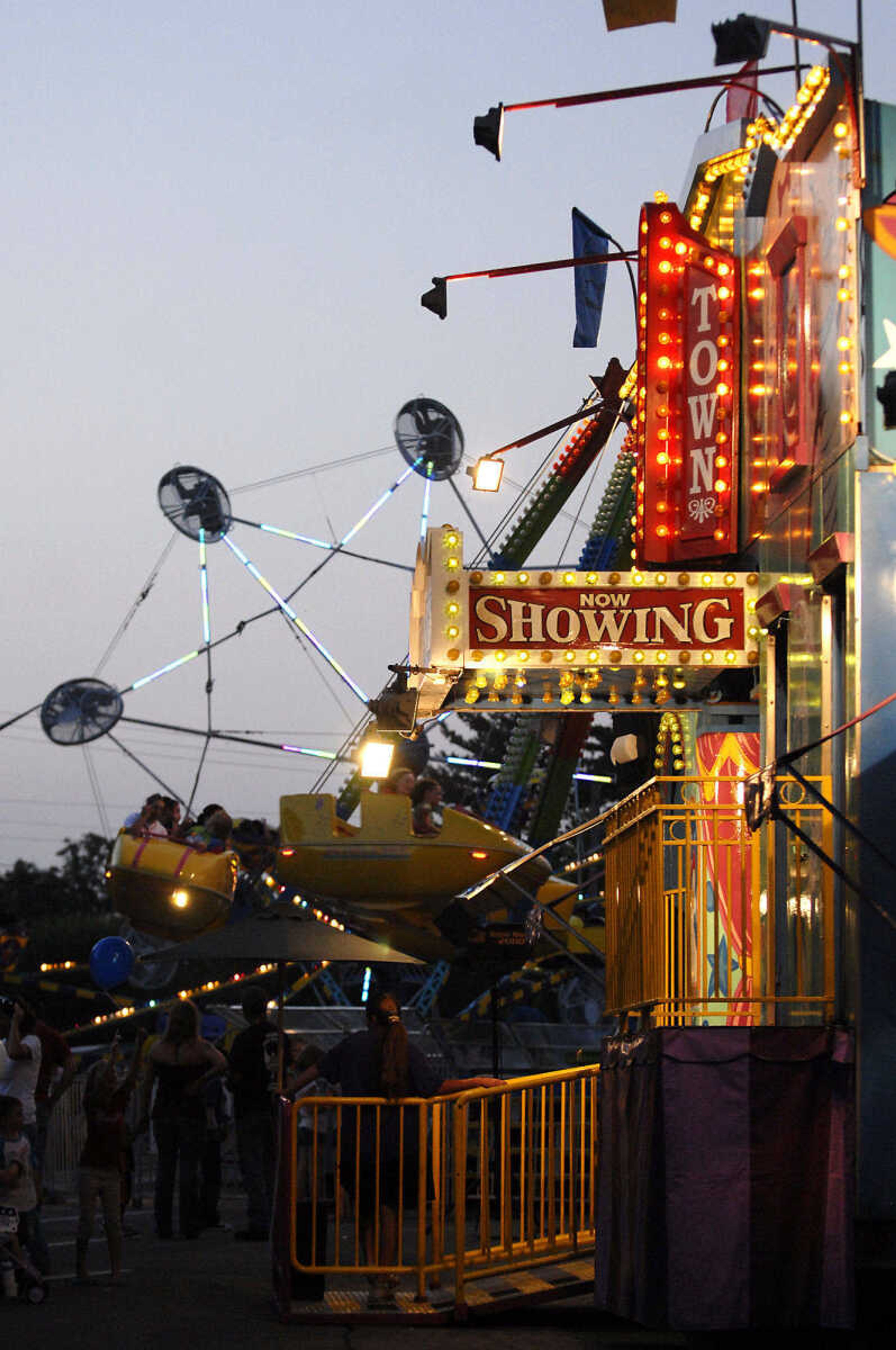 KRISTIN EBERTS ~ keberts@semissourian.com

Lights from the rides light up the street after sunset at the 102nd Annual Homecomers Celebration in Jackson on Saturday, July 31, 2010. Saturday was the final day of the celebration, which began on Tuesday.