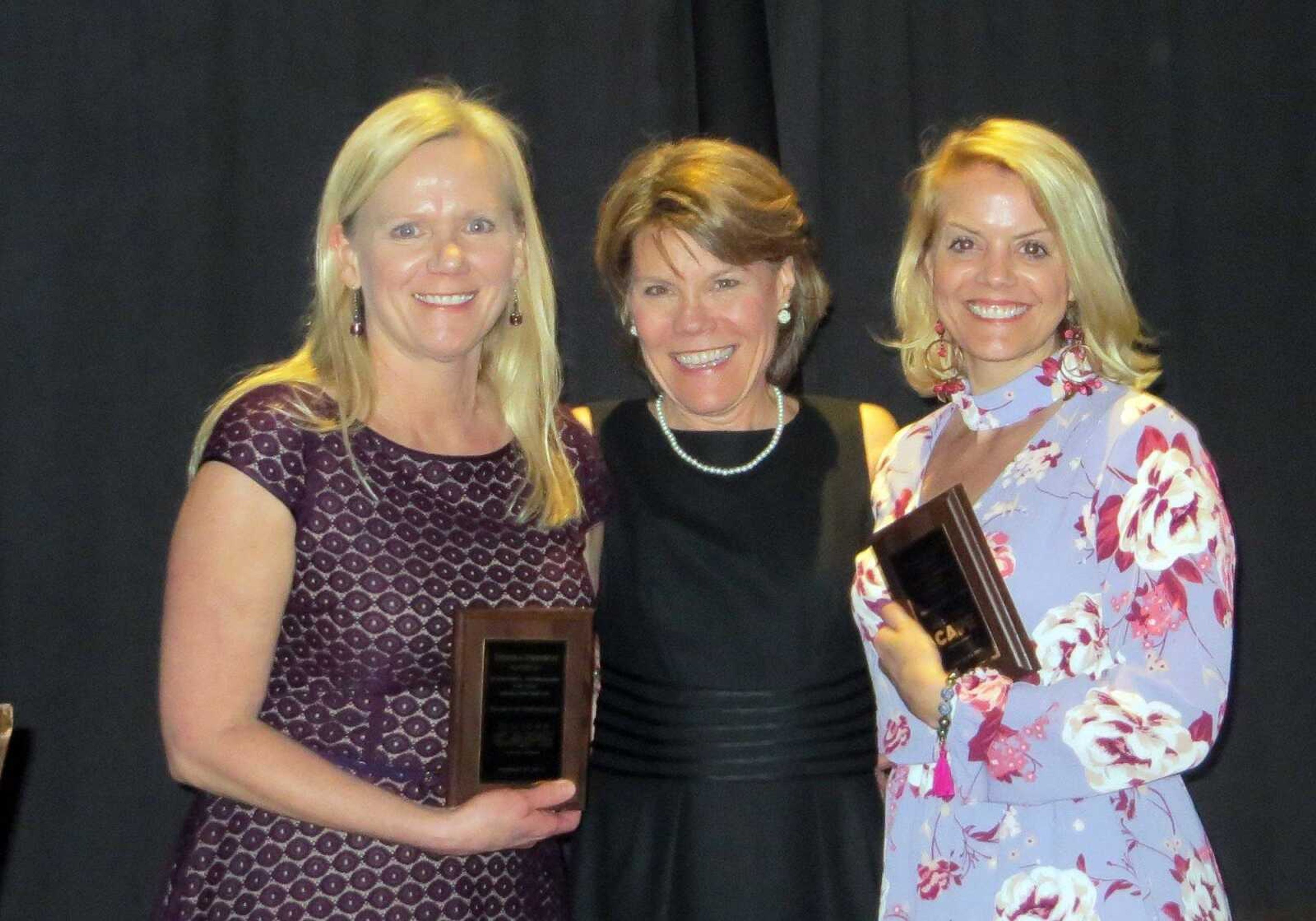 TYLER GRAEF ~ tgraef@semissourian.com
Donna Denson, left, Marla Mills and Laurie Everett pose after Old Town Cape's annual awards dinner at the Isle Casino Cape Girardeau Thursday, Feb. 23.