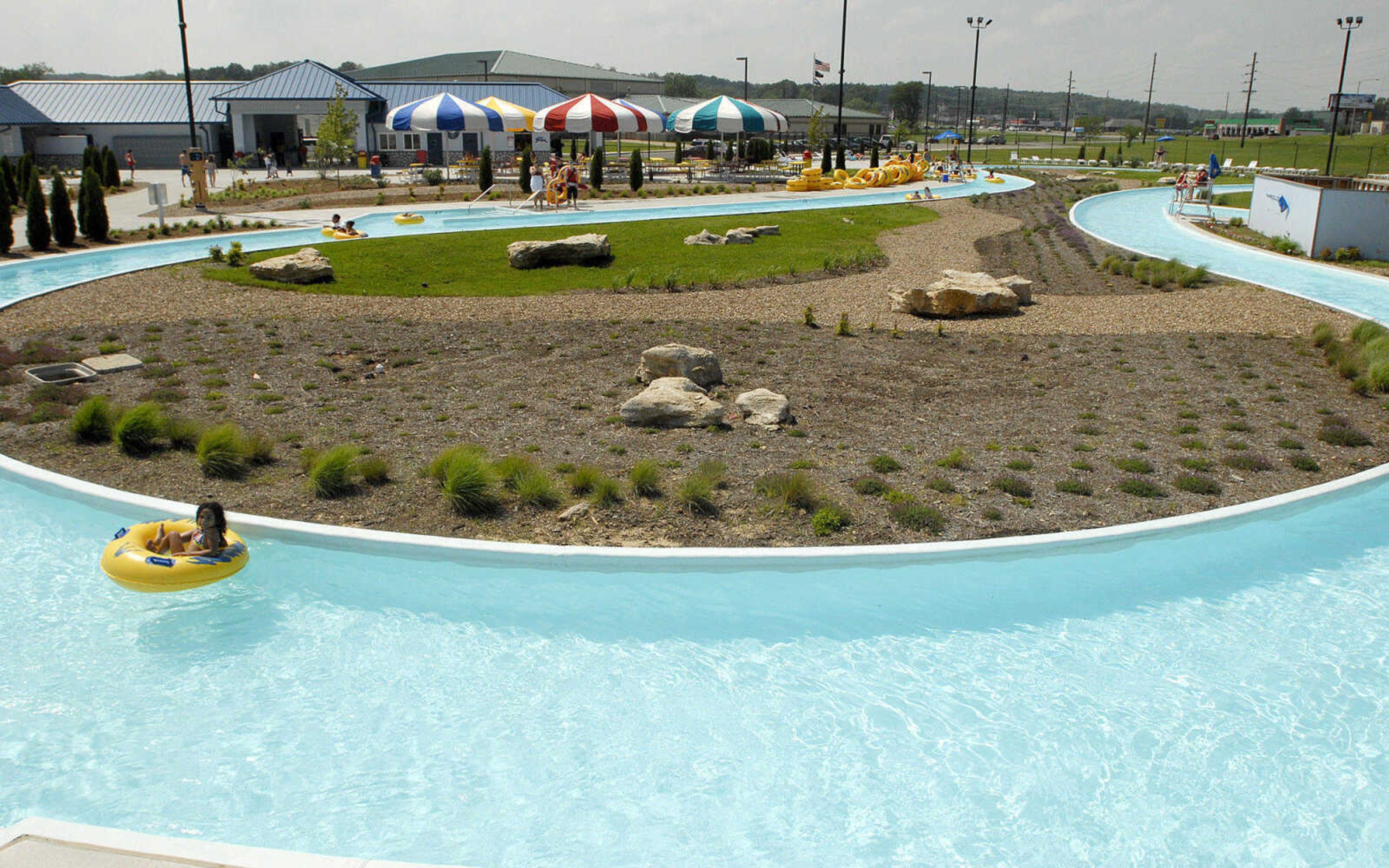 LAURA SIMON~lsimon@semissourian.com
People float along the lazy river Saturday, May 28, 2011 during opening day of Cape Splash Family Aquatic Center in Cape Girardeau.