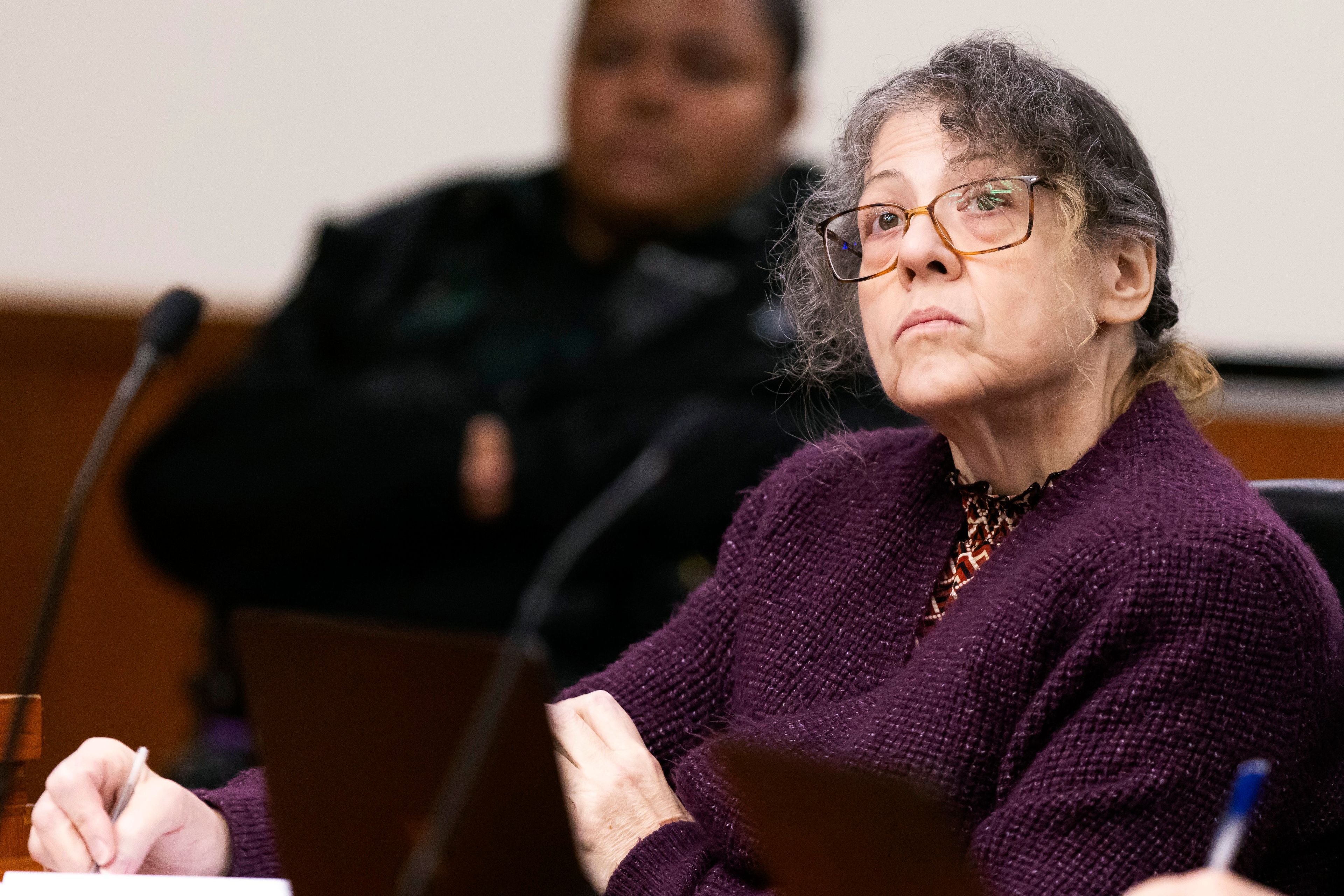 FILE - Defendant Susan Lorincz takes notes during her trial Tuesday, Aug. 13, 2024, in Ocala, Fla. (Doug Engle/Ocala Star-Banner via AP, Pool)