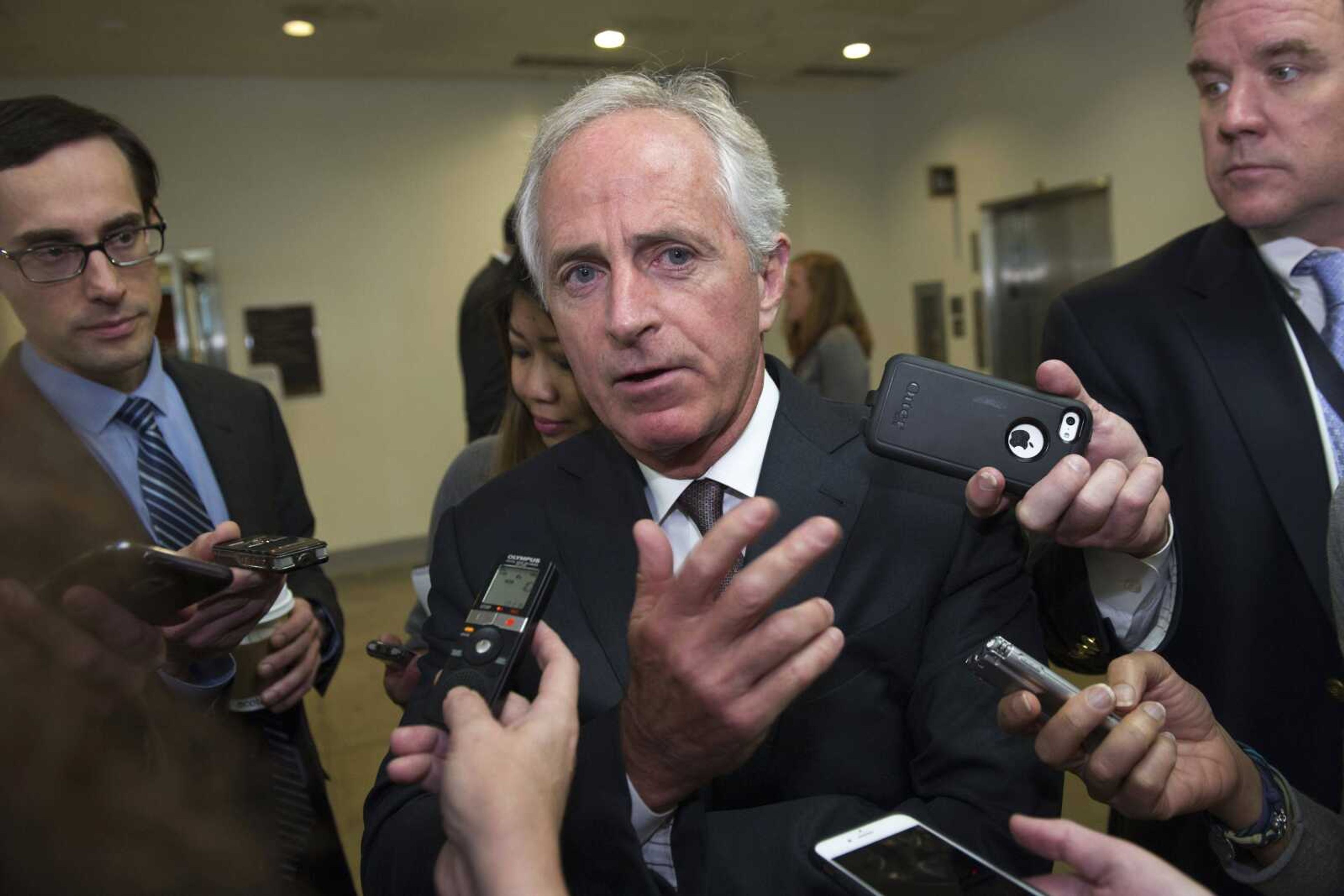 Senate Foreign Relations Committee chairman Sen. Bob Corker, R-Tenn., speaks Oct. 27 on Capitol Hill in Washington. (Associated Press)