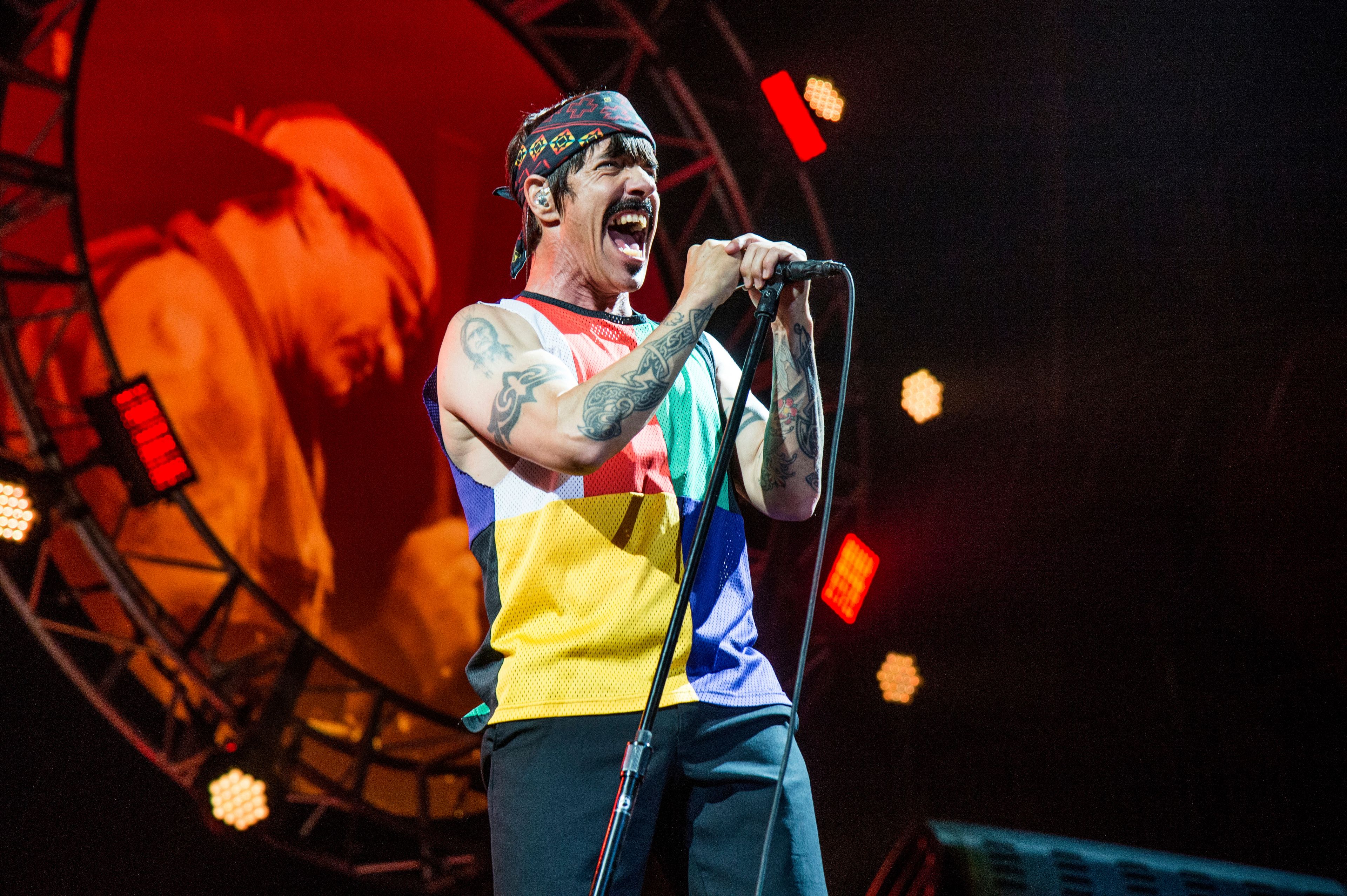 FILE - Anthony Kiedis of the Red Hot Chili Peppers performs at the Bonnaroo Music and Arts Festival, June 10, 2017, in Manchester, Tenn. (Photo by Amy Harris/Invision/AP, File)