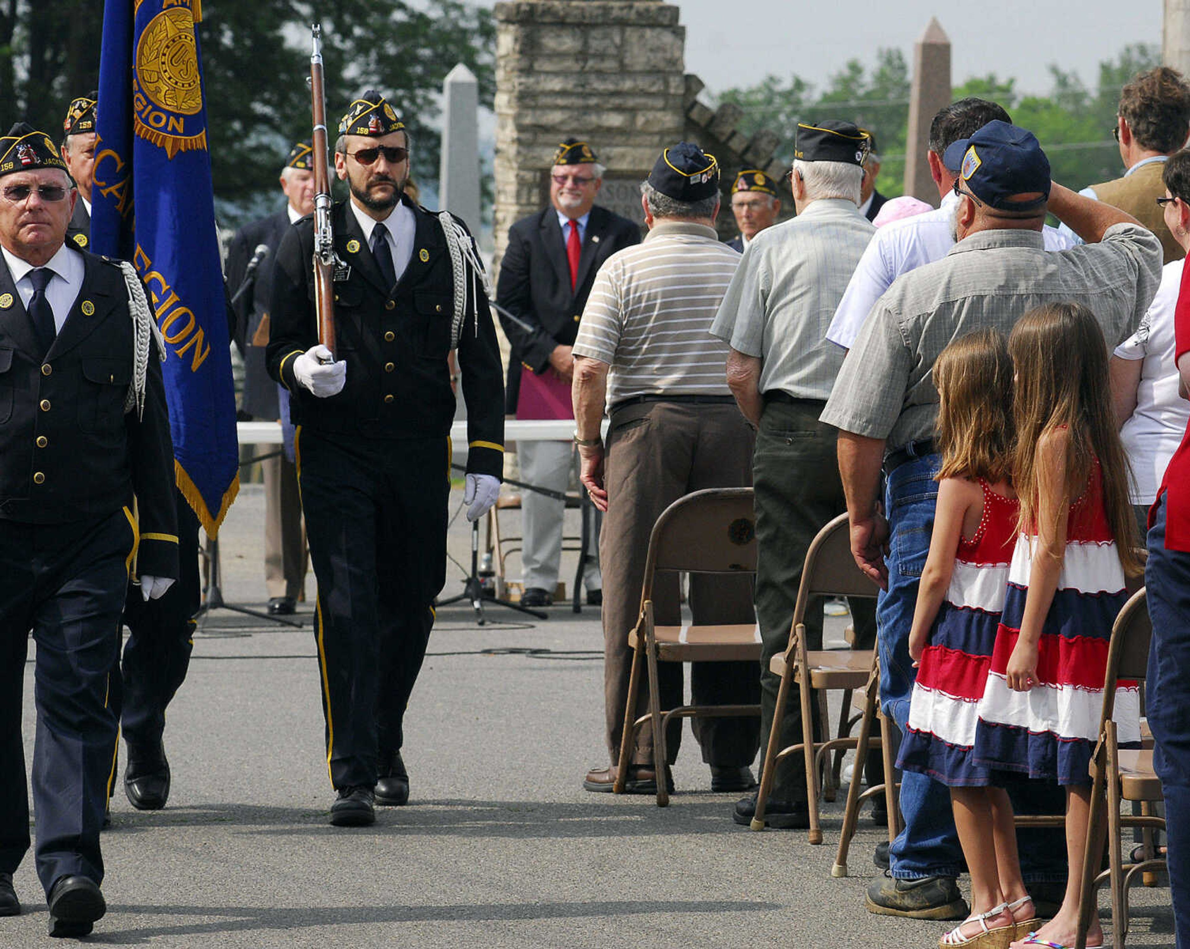 LAURA SIMON~lsimon@semissourian.com
The American Legion Post 158 conclude the Memorial Day ceremony at Jackson Cemetery Monday, May 31, 2010.