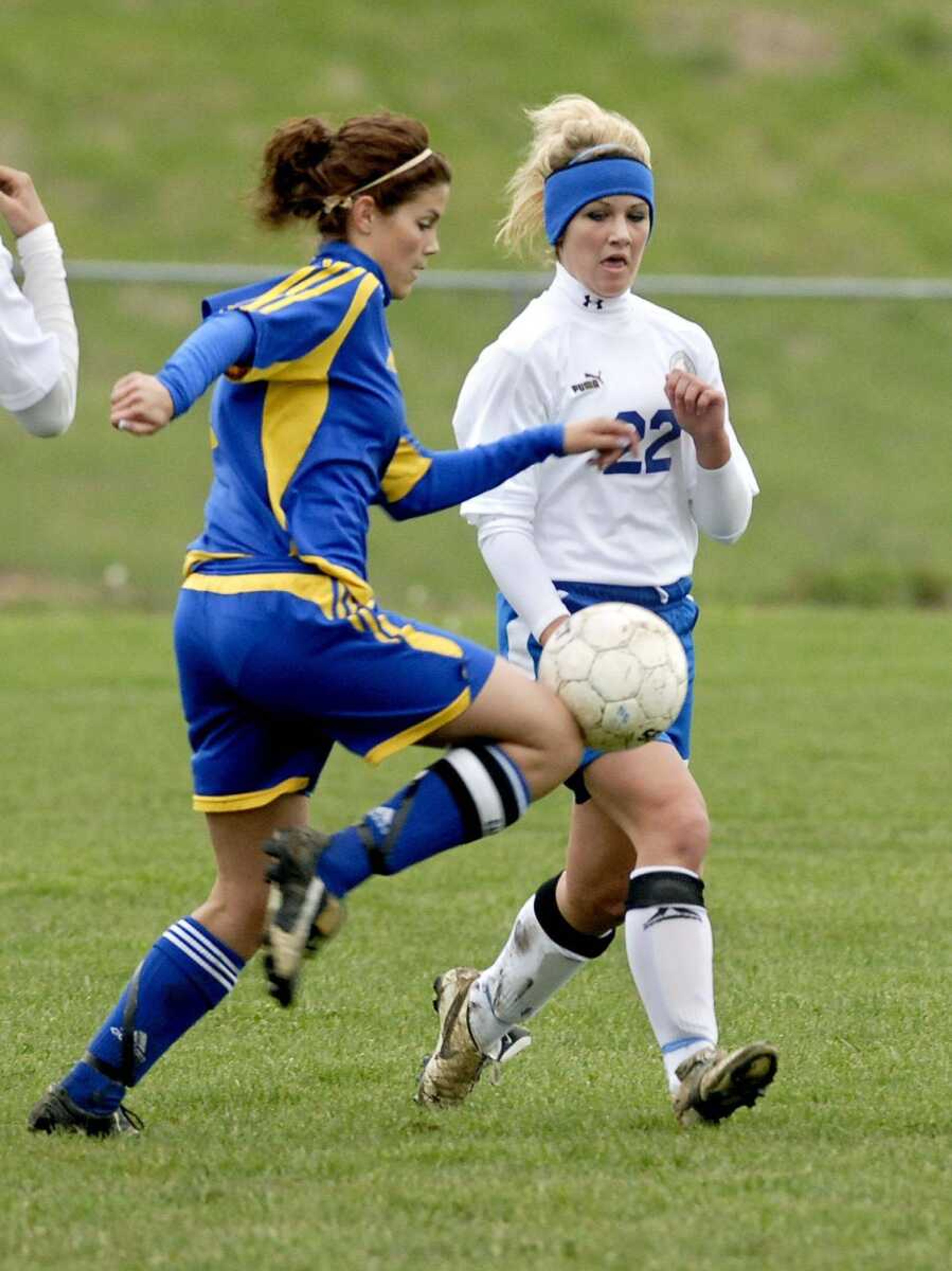 St. Vincent senior Courtney Besand, left, leads the Indians with 17 goals. (Elizabeth Dodd)