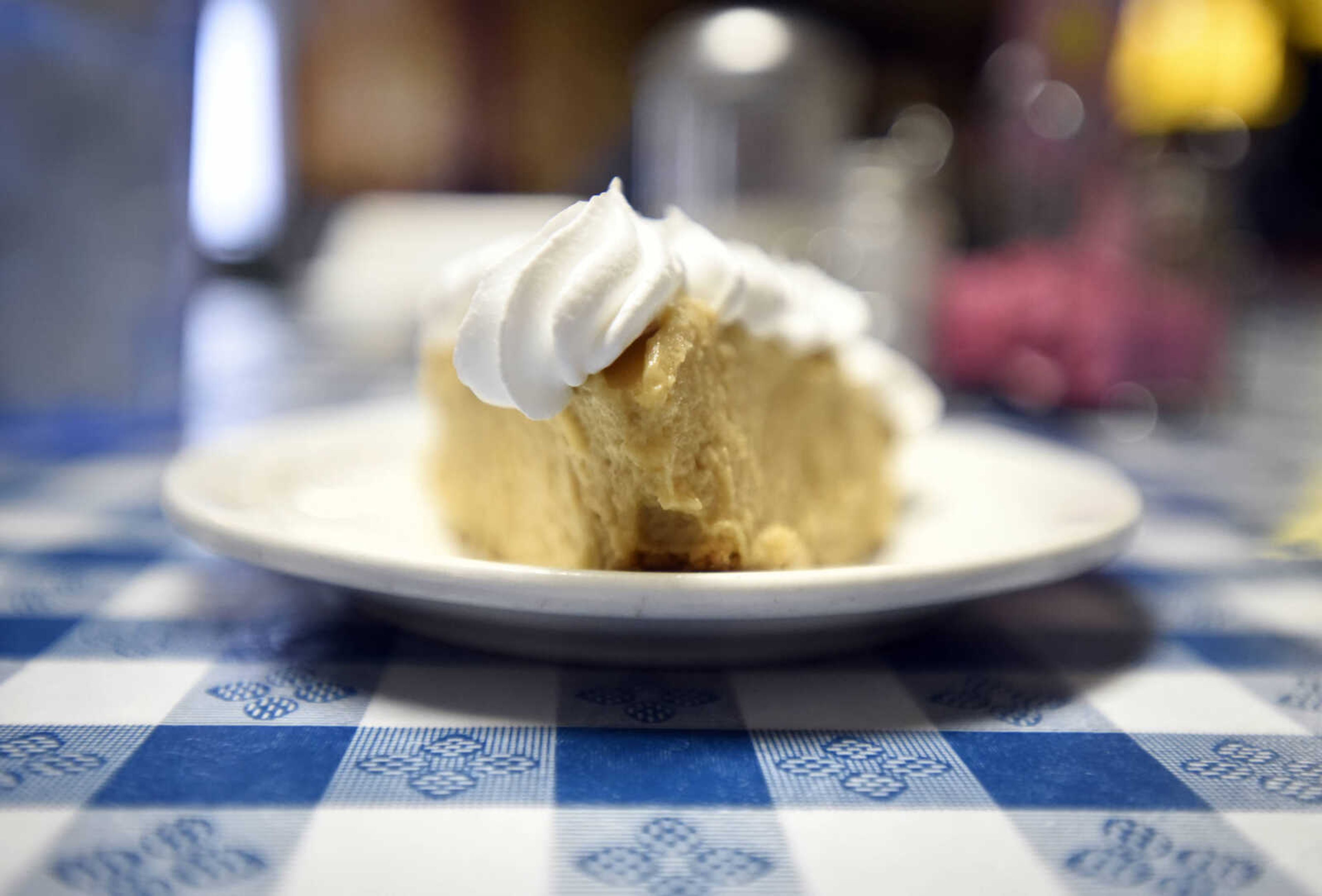 A slice of homemade peanut butter pie at Bonnie's Moo Cow Cafe in Patton, Missouri.