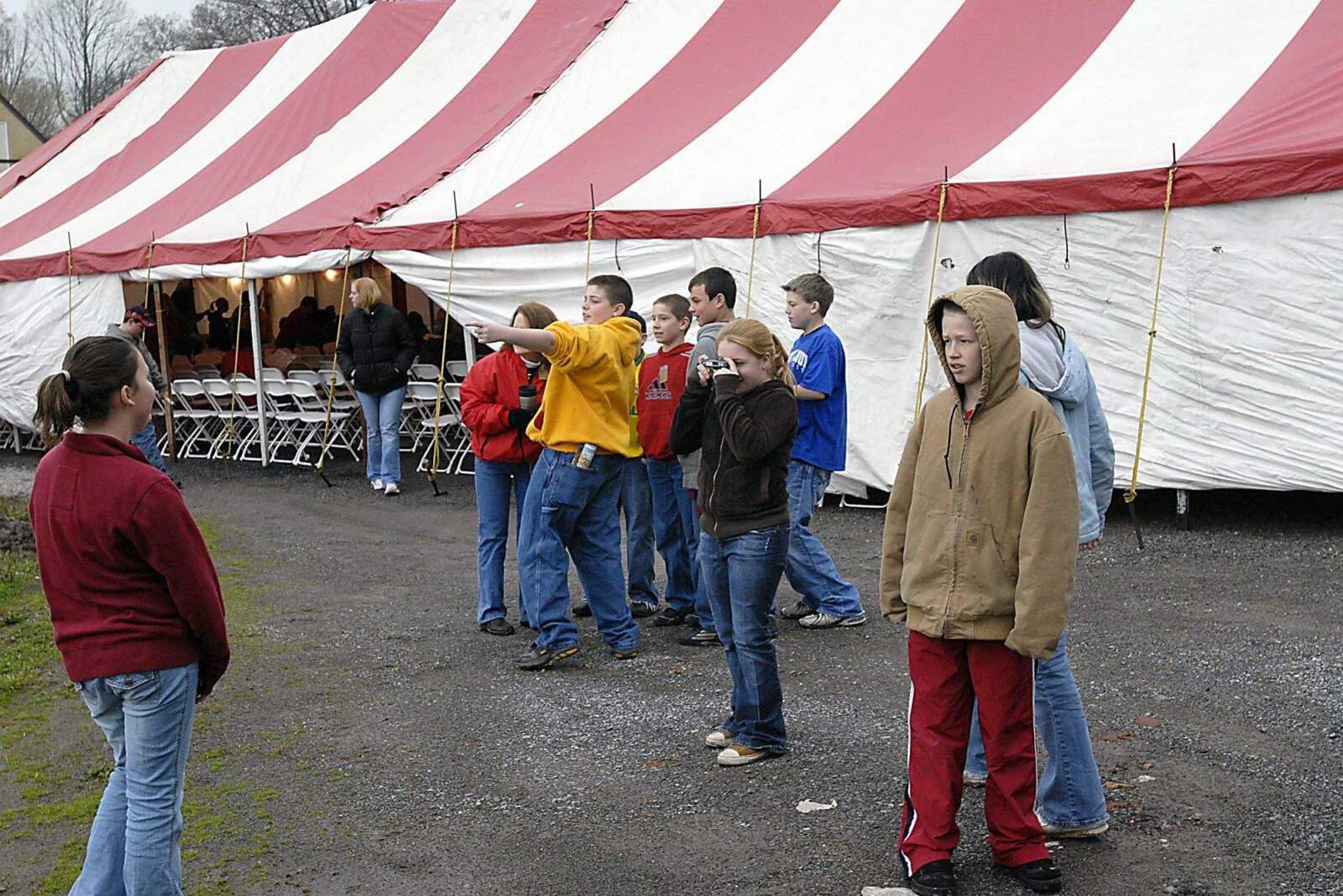 KIT DOYLE ~ kdoyle@semissourian.com
Students mingled between stories Friday morning, April 4, 2008, at the Cape Girardeau Storytelling Festival.