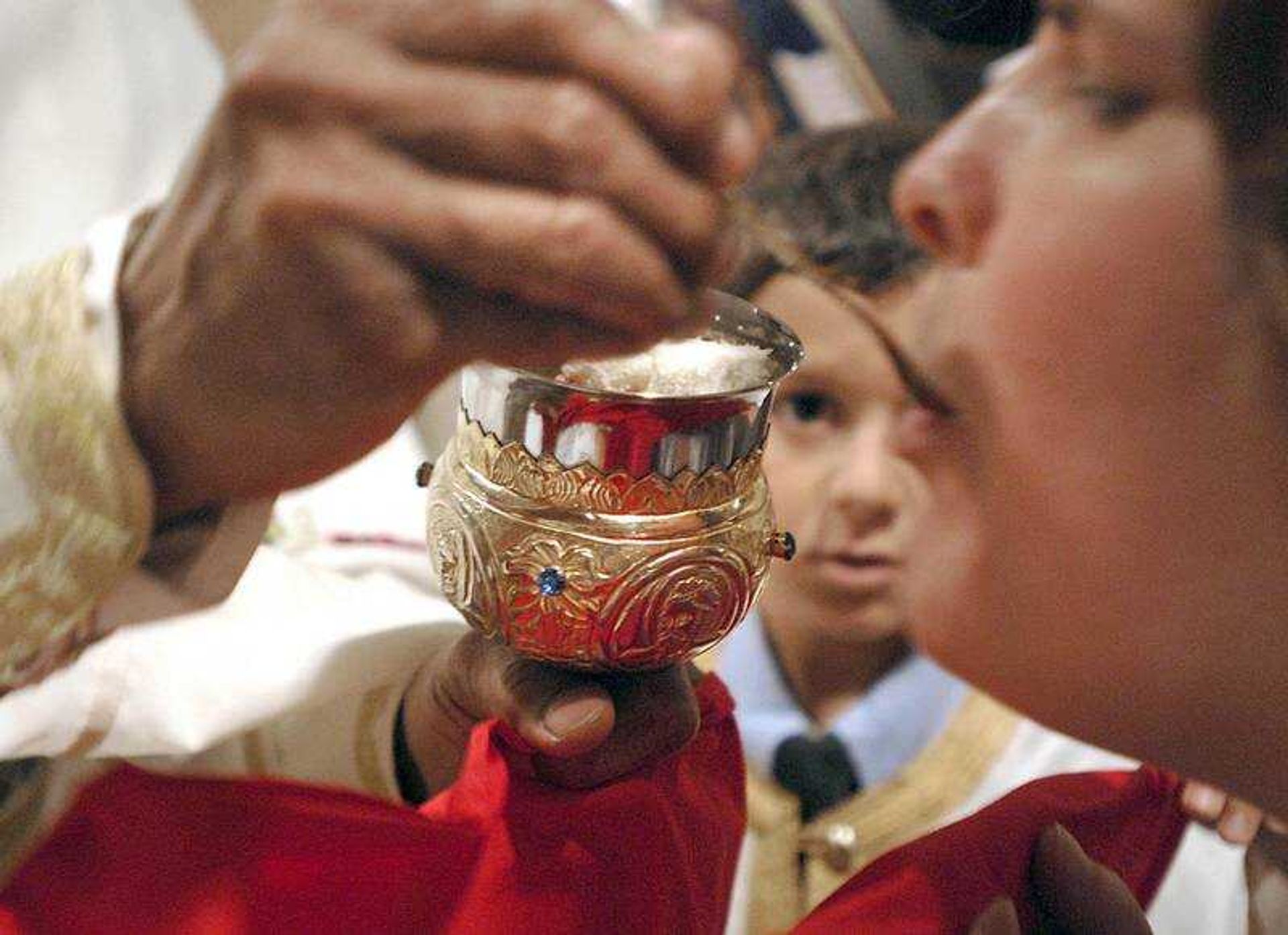 Communion was served at the Orthodox Christian Mission Church in Cape Girardeau.