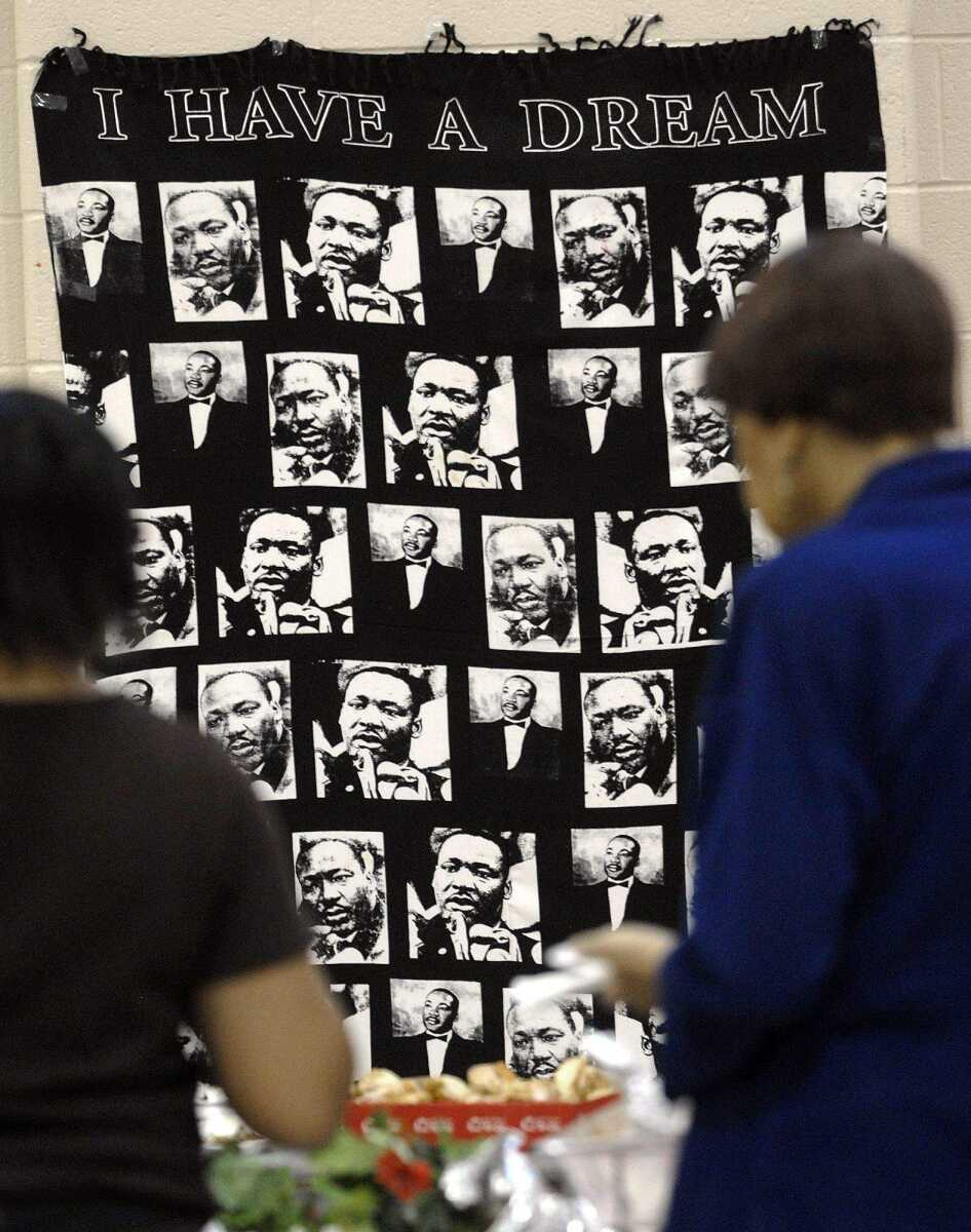 FRED LYNCH ~ flynch@semissourian.com
A wall hanging "I Have a Dream" was displayed at the Dr. Martin Luther King Jr. Humanitarian Luncheon Monday at the Osage Community Centre.