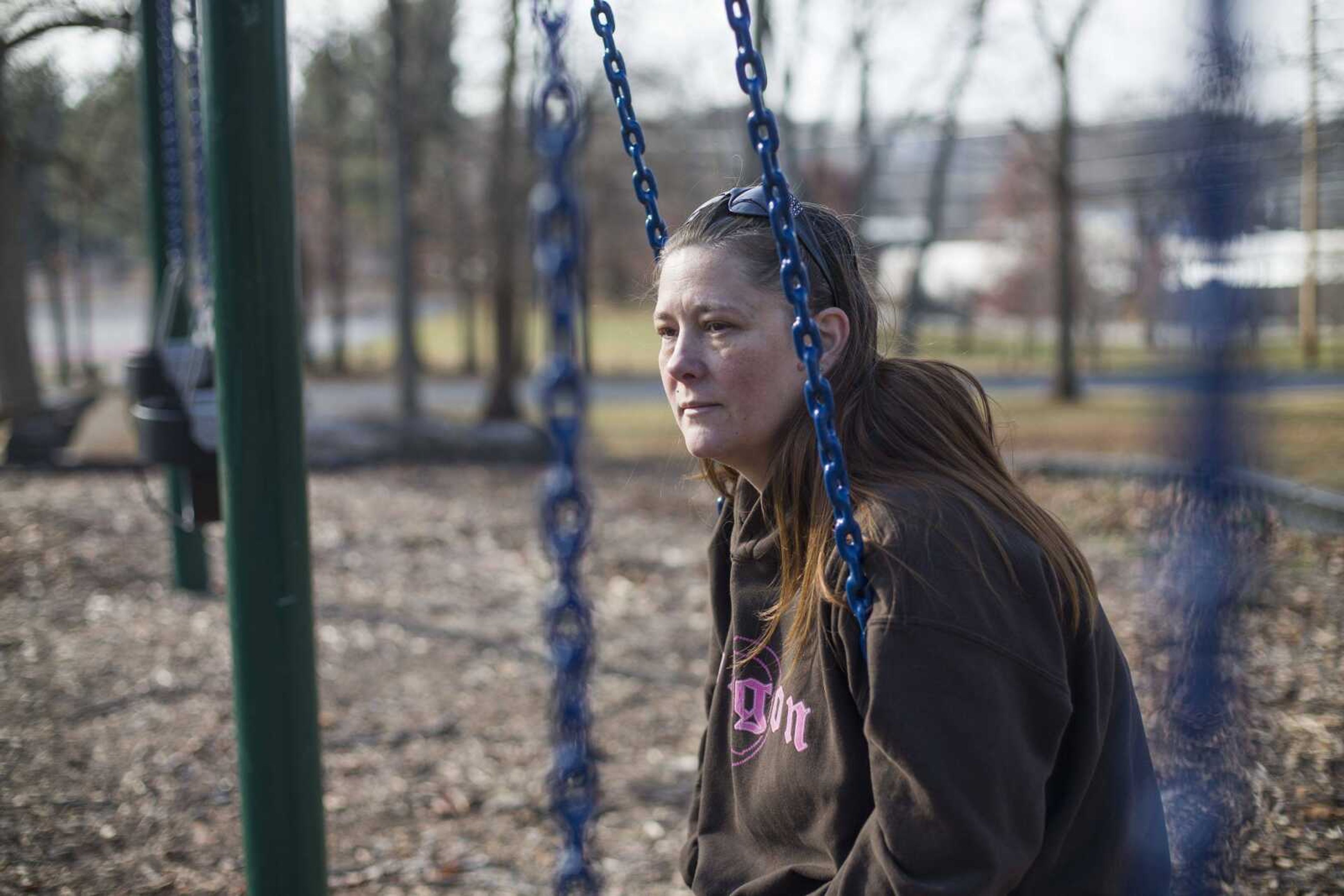 Teka Russell sits in East Frankfort Park in Frankfort, Ky., on Saturday, Dec. 10, 2016. She has many special memories with her son, D nomyar  Denom  Russell, at the park. The 16-year old was fatally shot on Christmas 2014 by his older brother with a new gun he had received hours earlier; the shooting was ruled to be an accident and no charges were filed. Unintentional shootings spike during the holidays, and are more likely to occur than any other time of the year.  (AP Photo/David Stephenson)