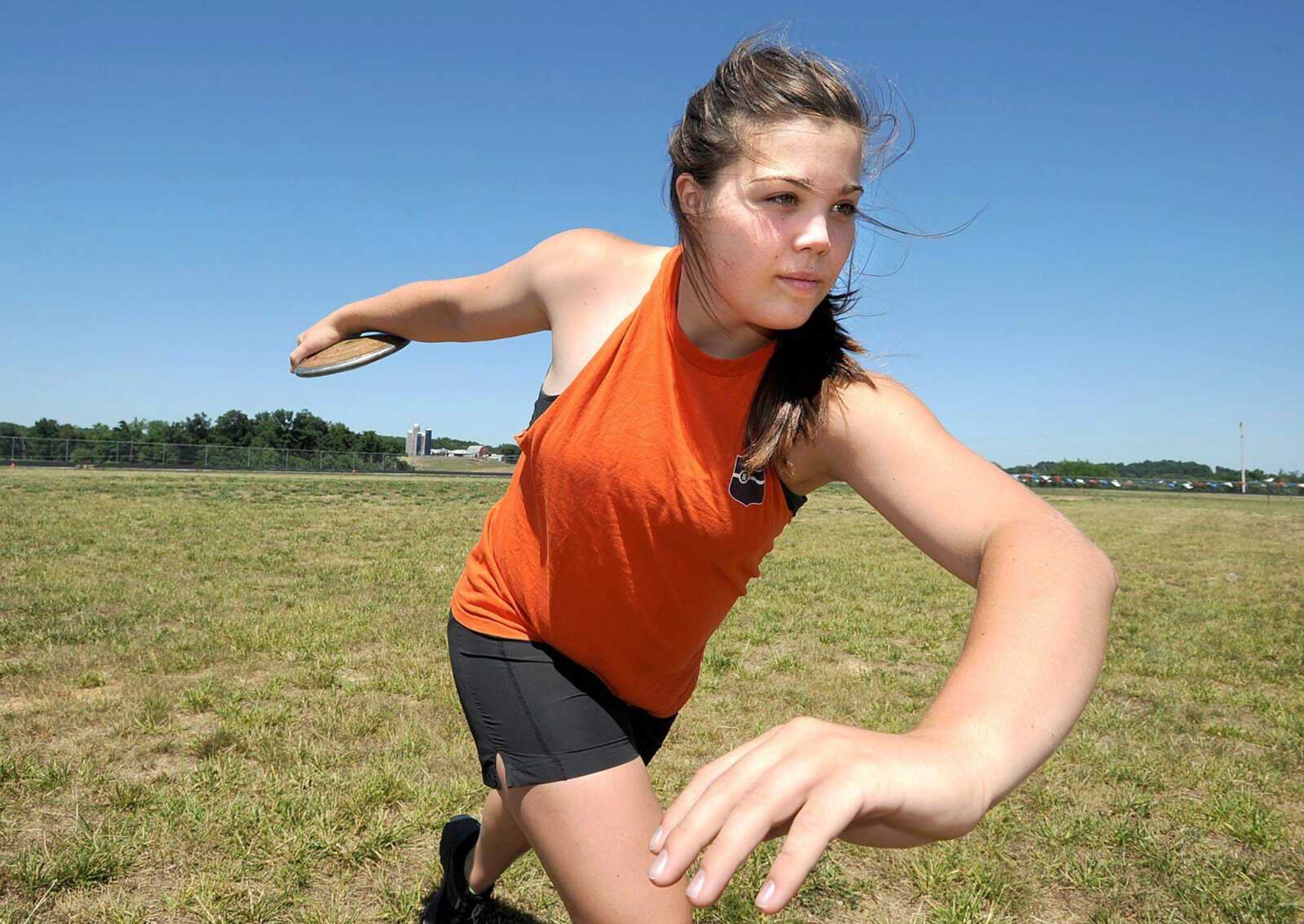 Notre Dame senior Jessica Menz will compete in the shot put and discus at the Class 3 state track and field meet Friday and Saturday in Jefferson City, Mo. (Laura Simon)